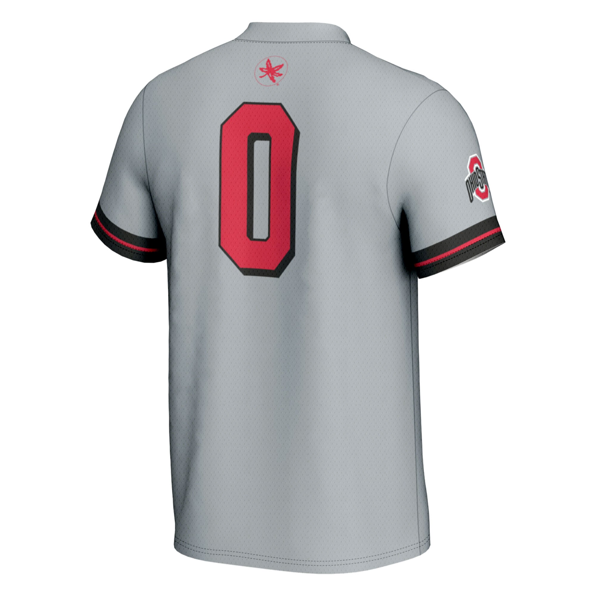 #0 Ohio State Buckeyes Youth Softball Lightweight Fashion Jersey Gray - back view