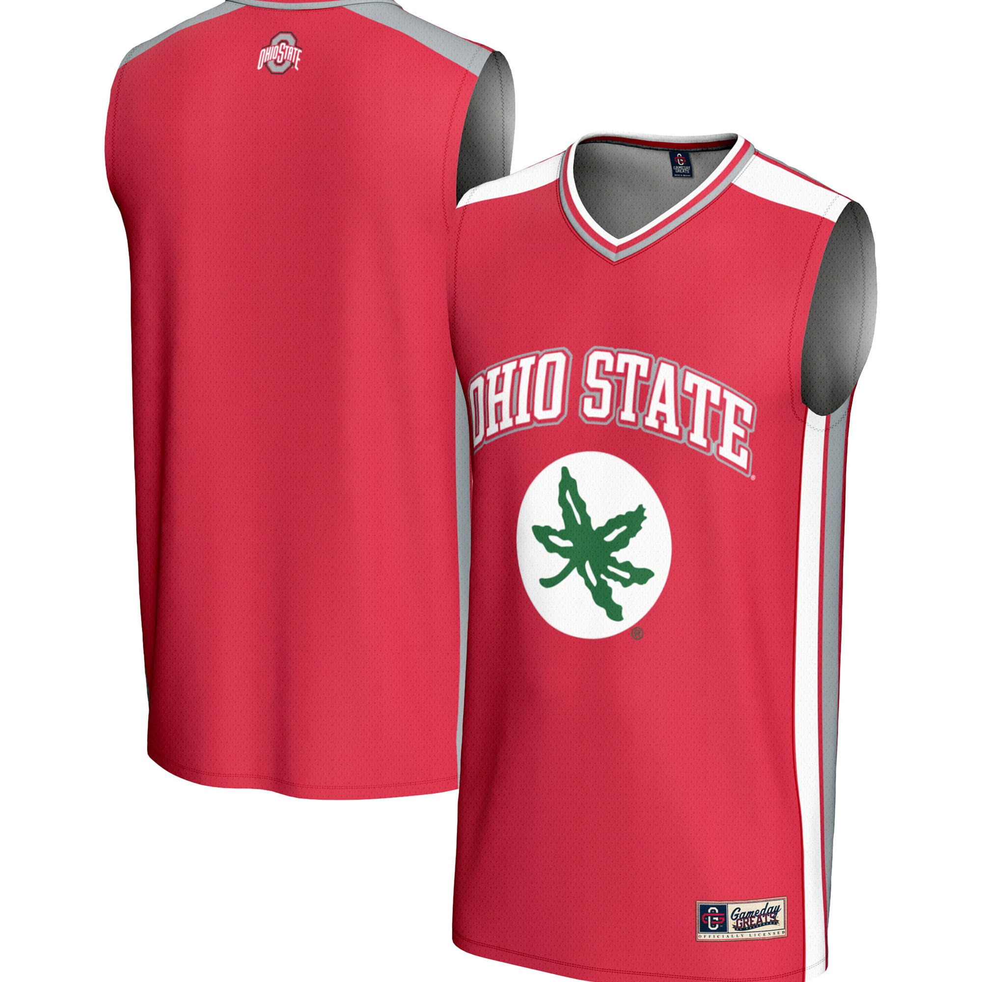 Ohio State Buckeyes Youth Spirit Basketball Jersey Scarlet - front and back view