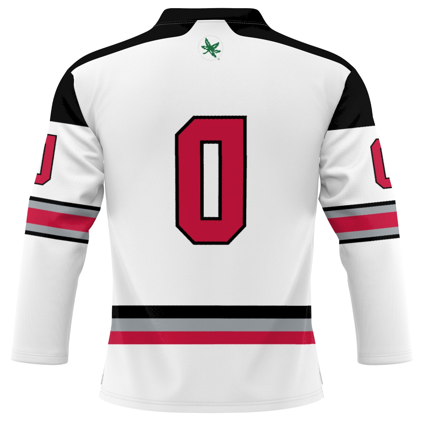 #0 Ohio State Buckeyes Youth Women's Hockey Jersey White - back view