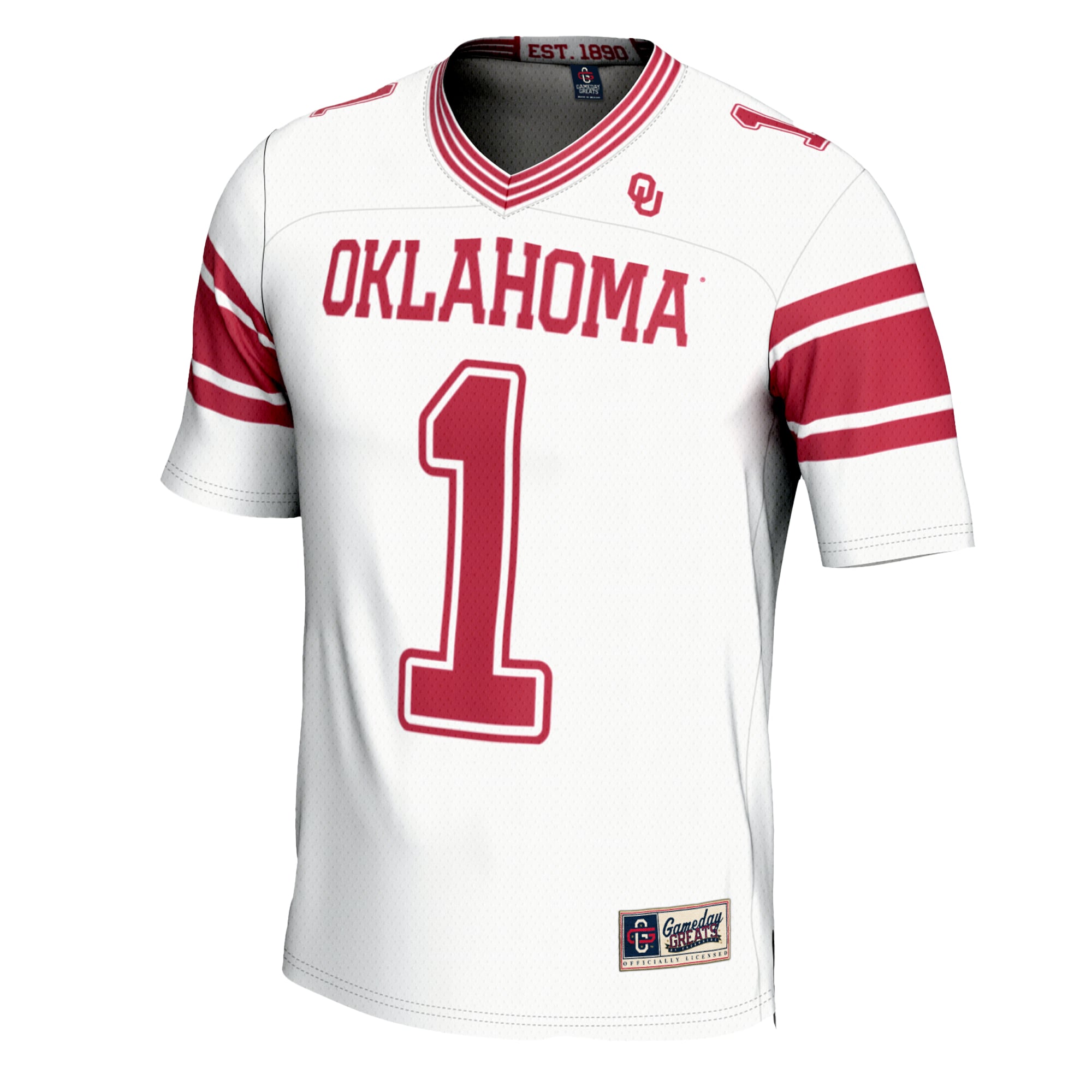#1 Oklahoma Sooners Football Jersey White - front view