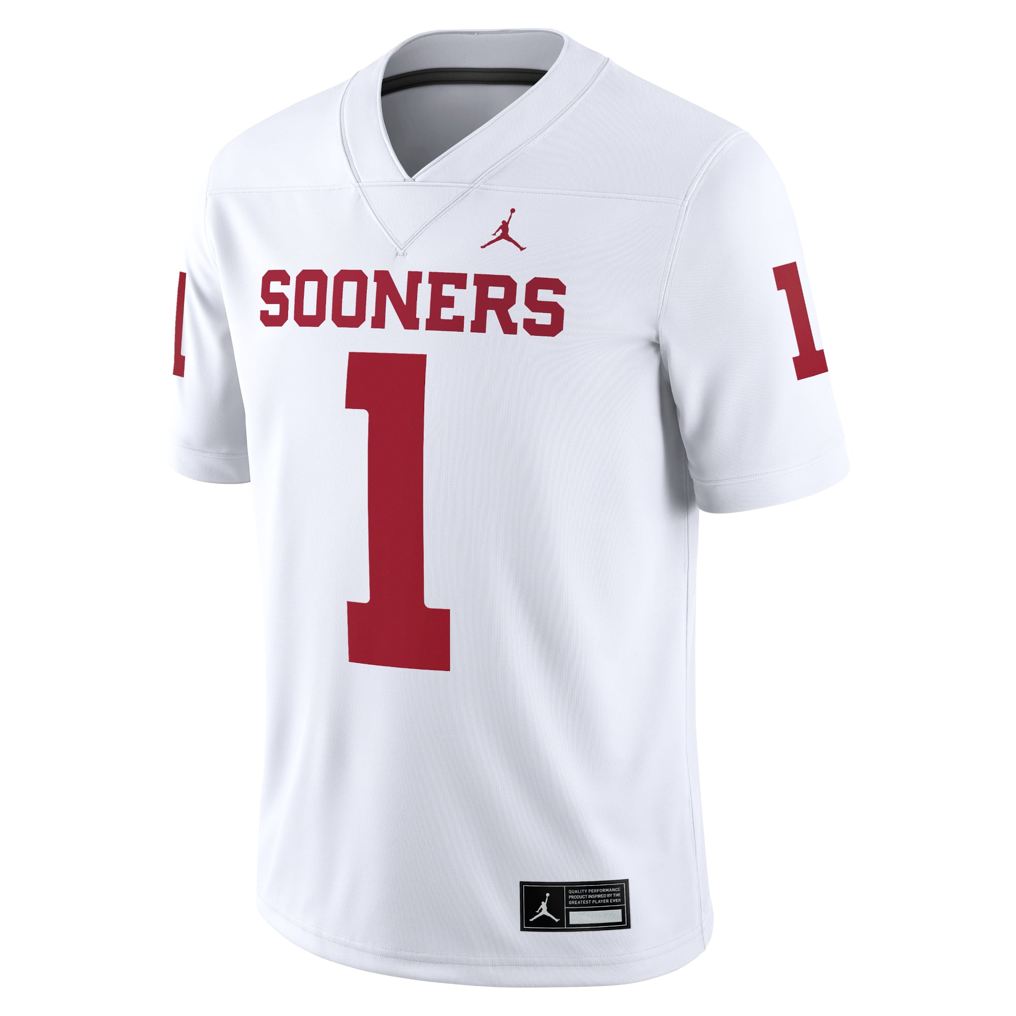 #1 Oklahoma Sooners Jersey White - front view