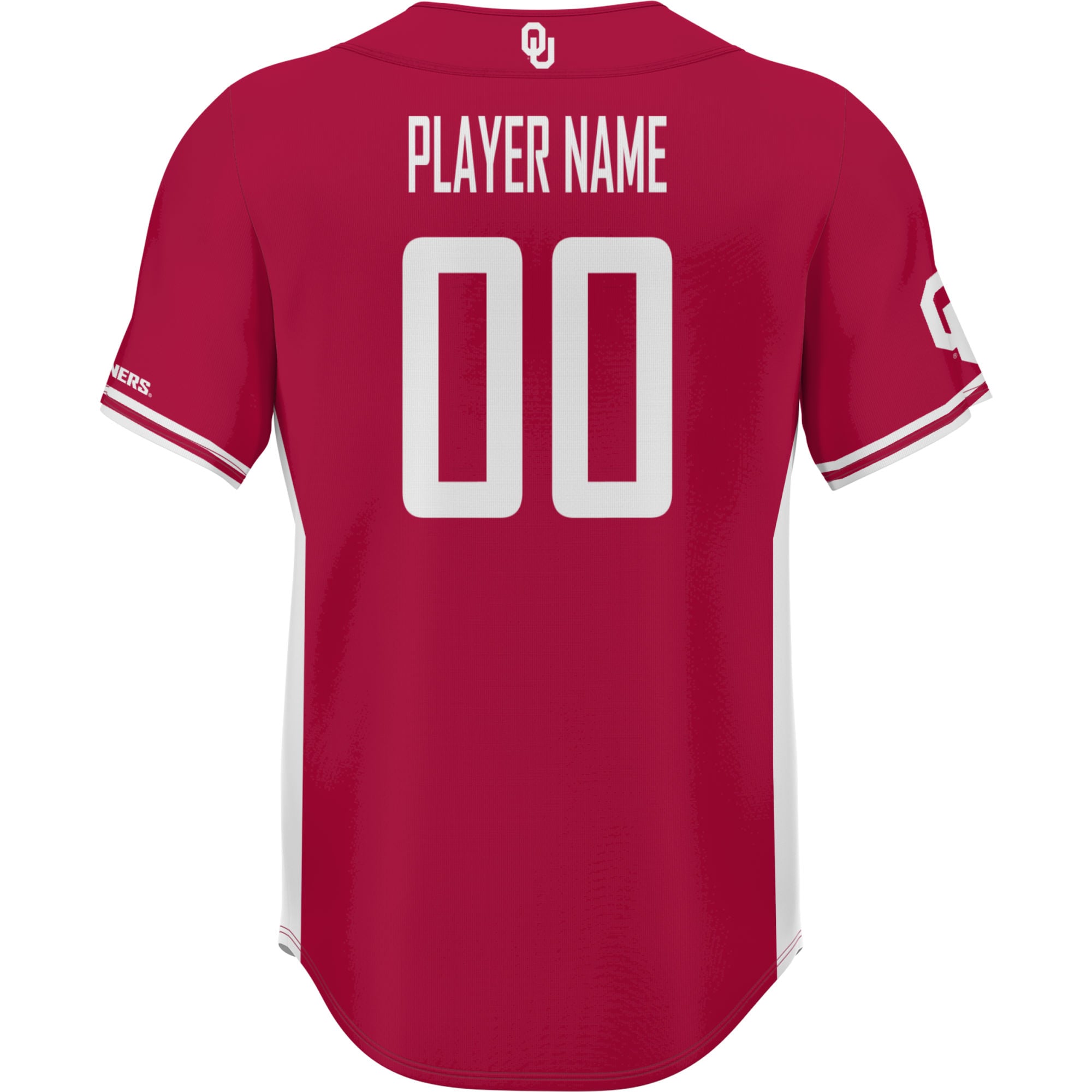 Oklahoma Sooners Youth Lightweight Baseball Jersey Crimson - back view