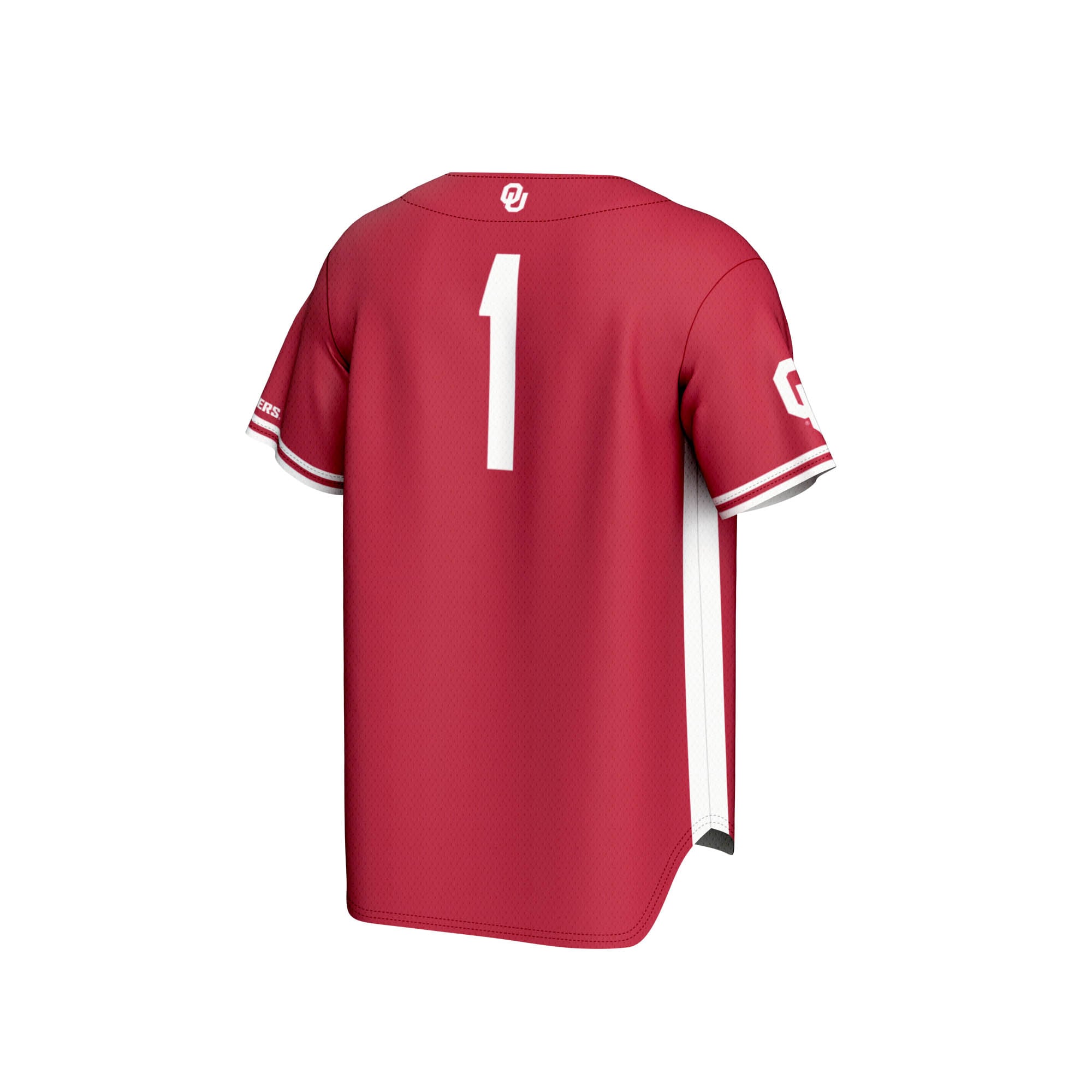 #1 Oklahoma Sooners Lightweight Baseball Jersey Crimson - back view