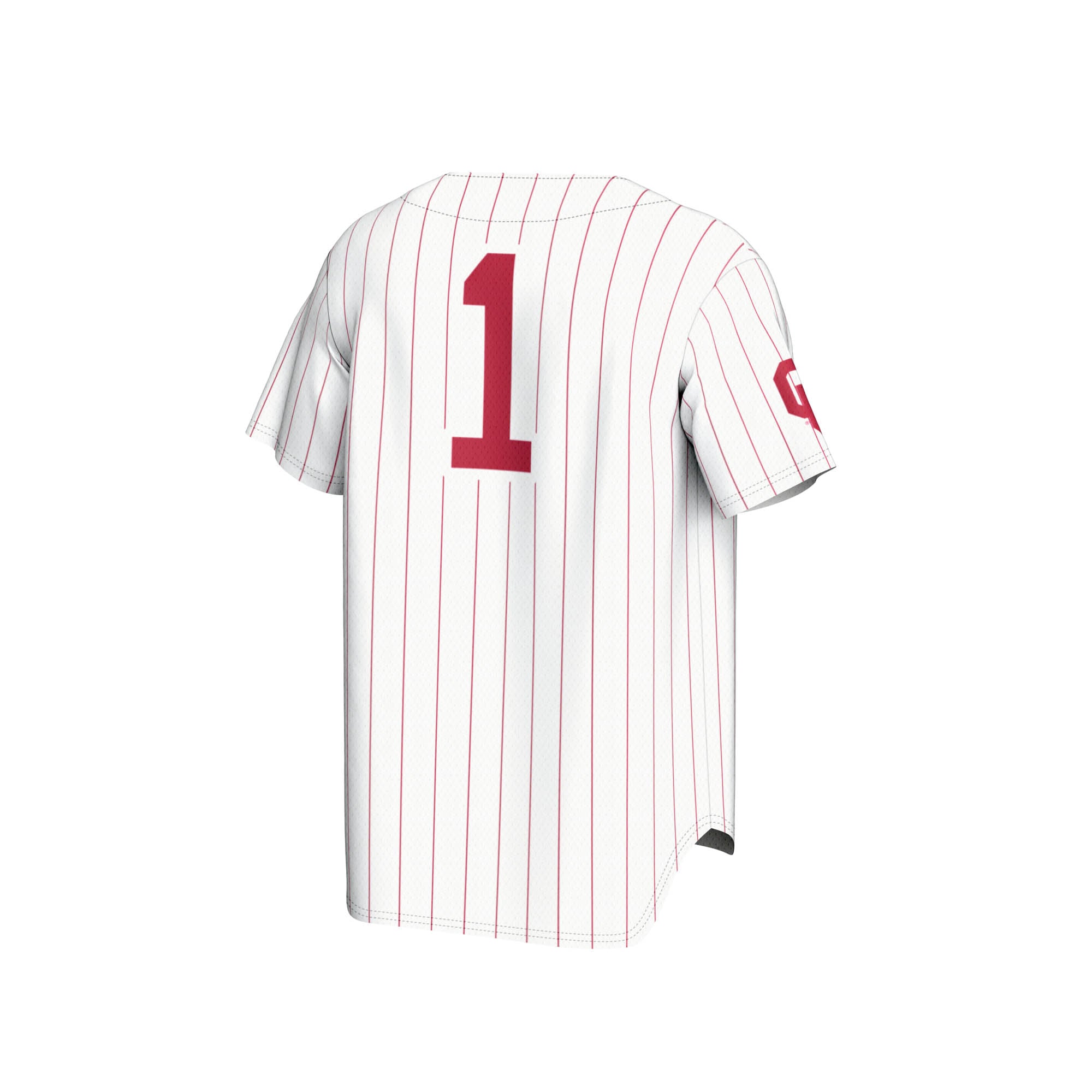 #1 Oklahoma Sooners Lightweight Baseball Jersey White - back view