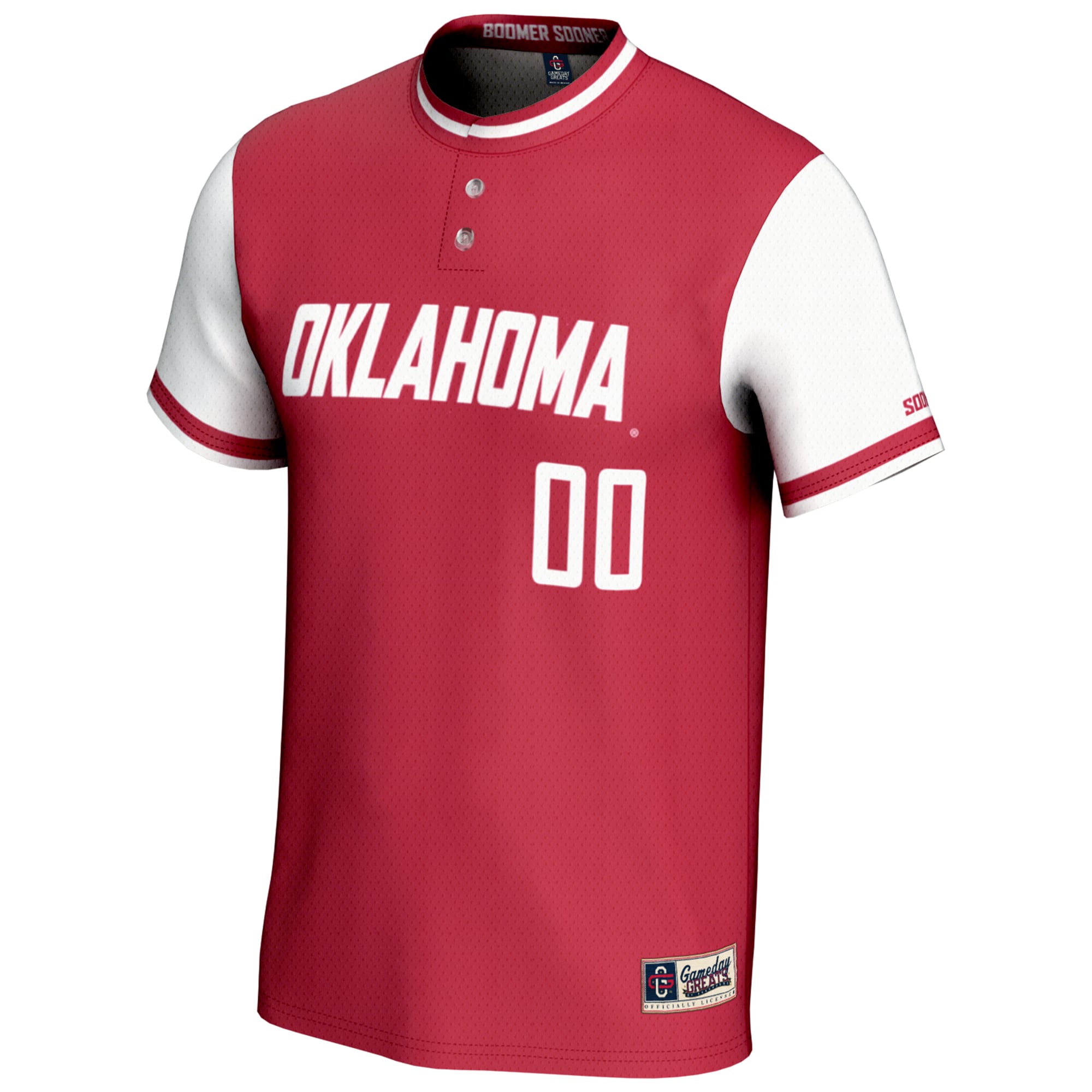 Oklahoma Sooners Lightweight Softball Jersey Crimson - front view
