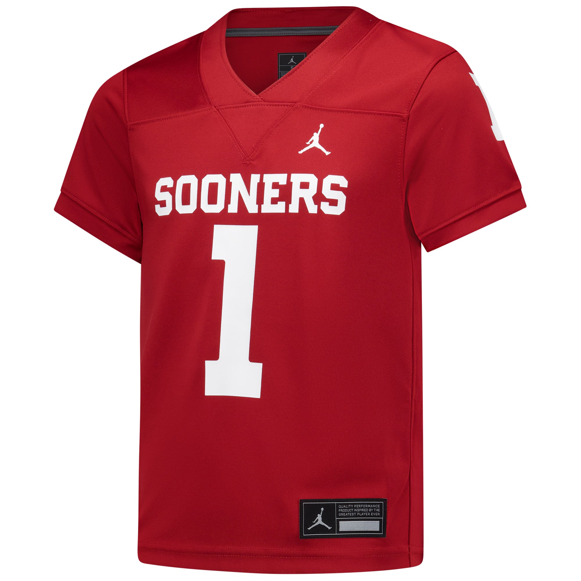 #1 Oklahoma Sooners Preschool Football Jersey Crimson - front view