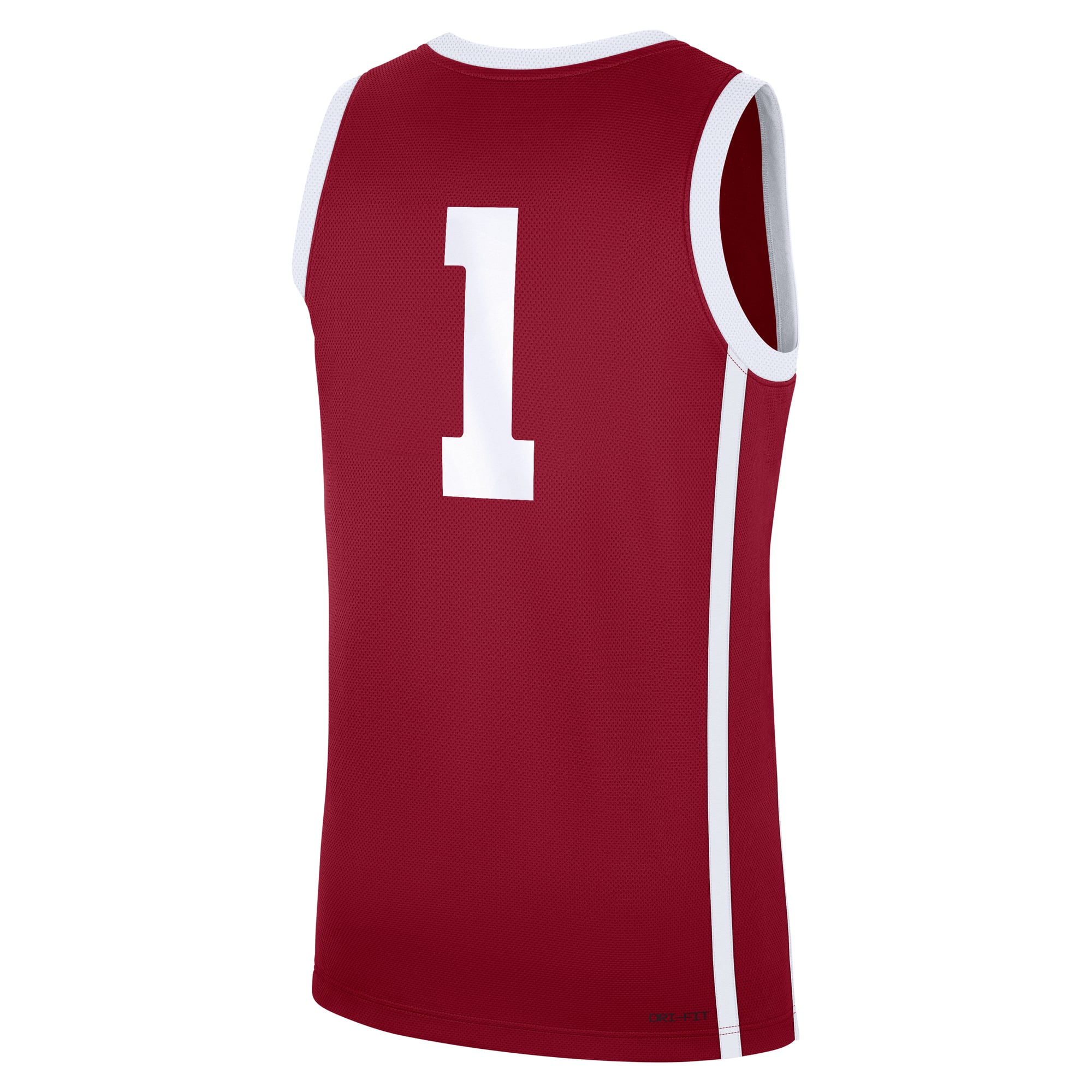 #1 Oklahoma Sooners Road Basketball Jersey Crimson - back view