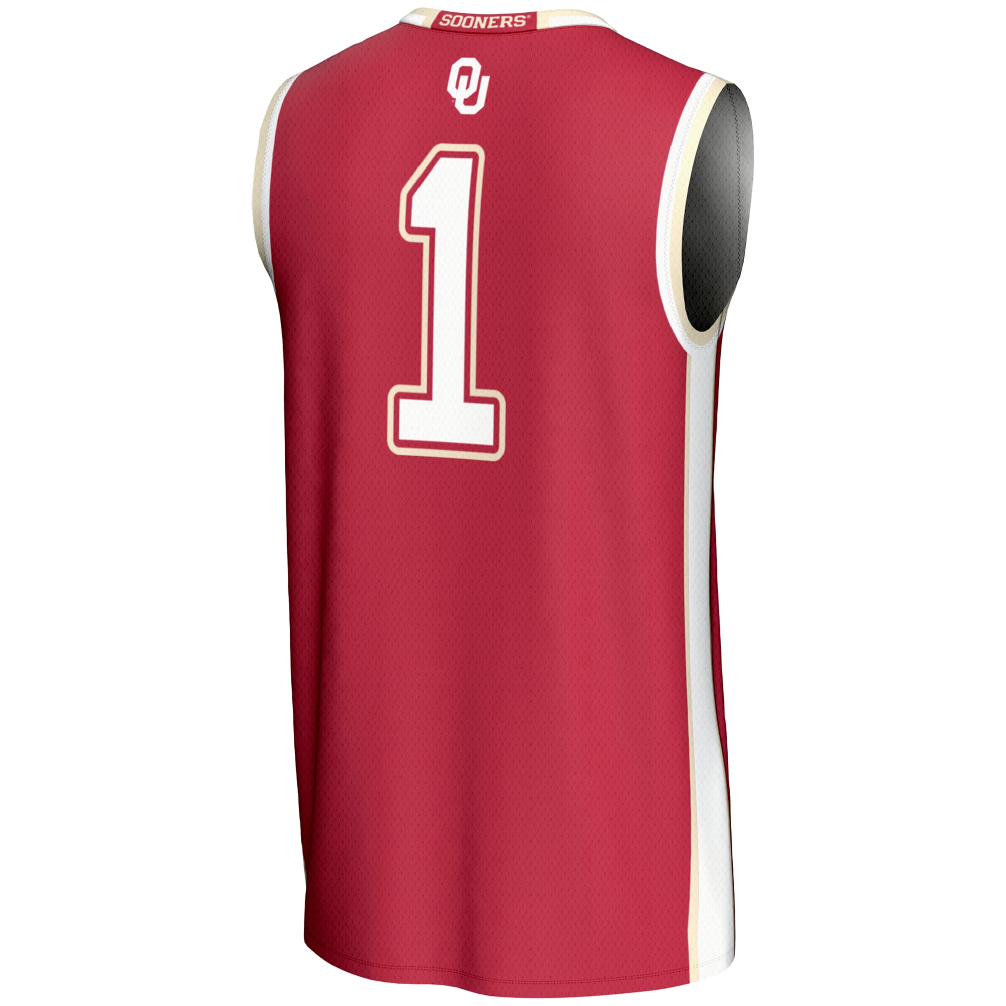 #1 Oklahoma Sooners Unisex Lightweight Basketball Jersey Crimson - back view