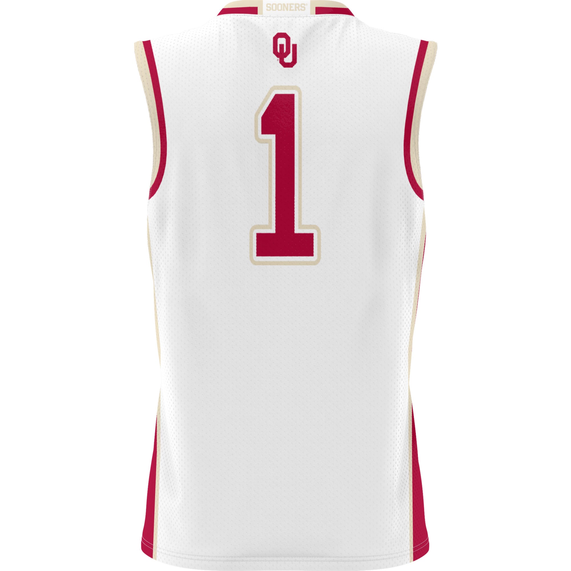 #1 Oklahoma Sooners Unisex Lightweight Basketball Jersey White - back view