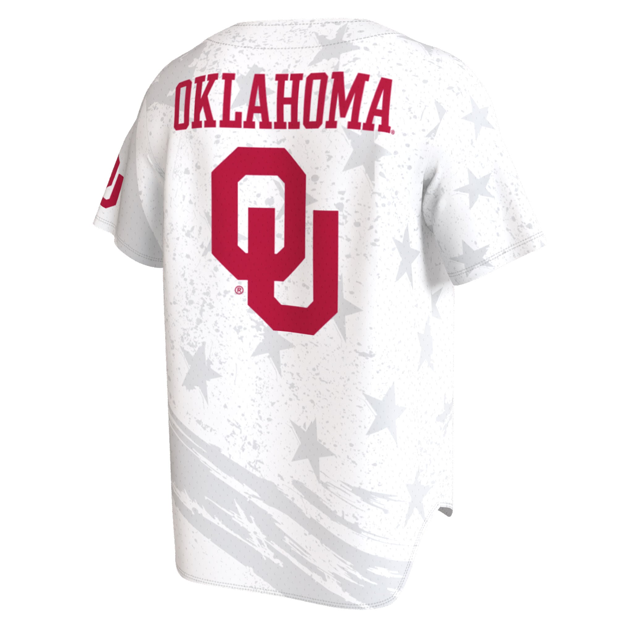 Oklahoma Sooners Unisex Lightweight Collegiate Baseball Americana Fashion Jersey White - back view