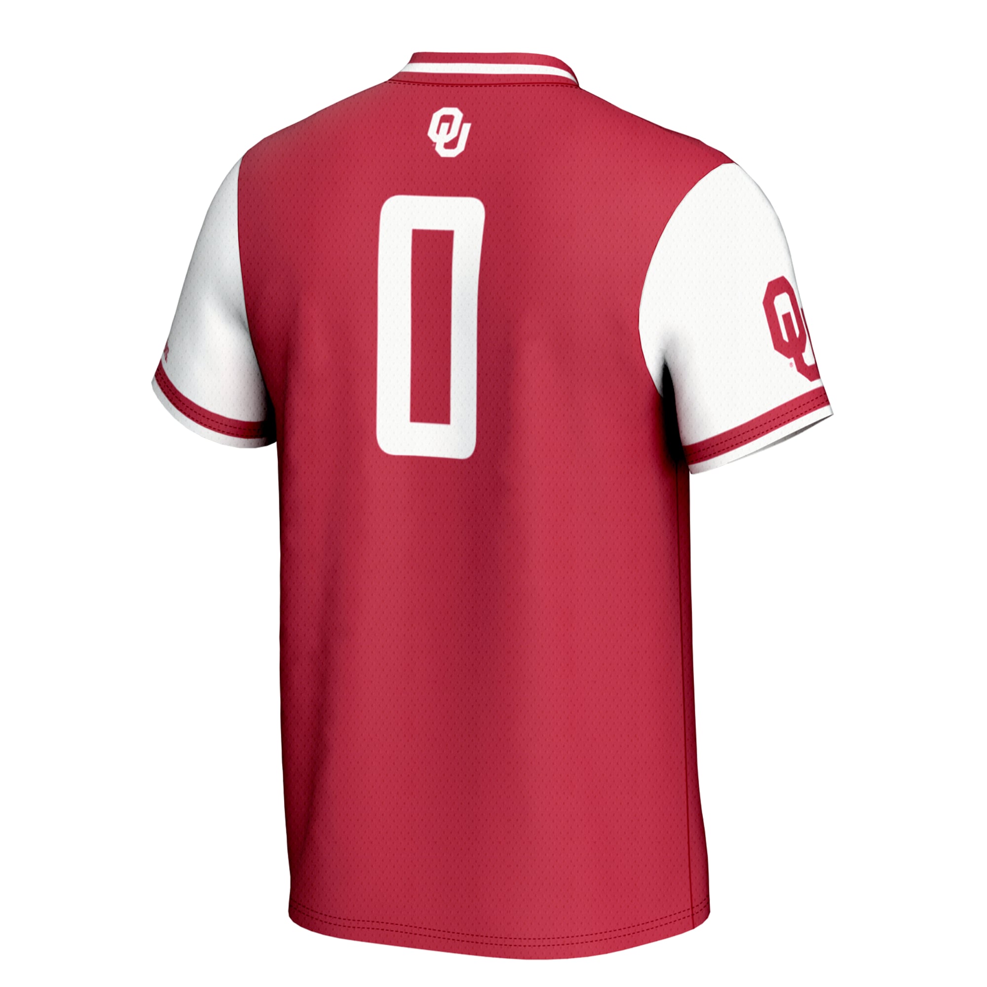 #0 Oklahoma Sooners Unisex Lightweight Softball Jersey Crimson - back view