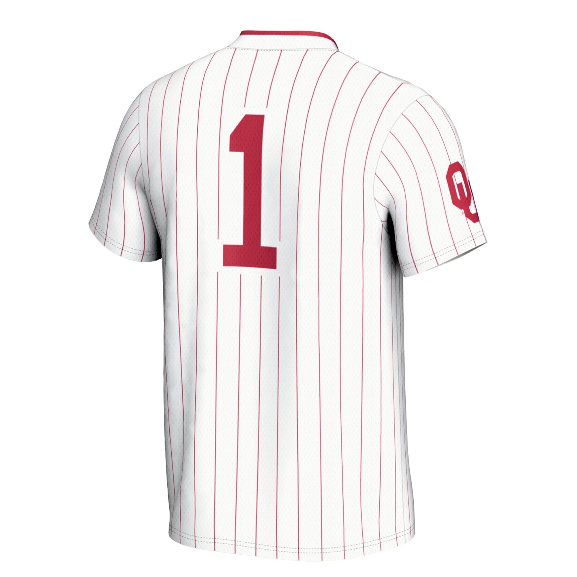 #1 Oklahoma Sooners Unisex Lightweight Softball Jersey White - back view