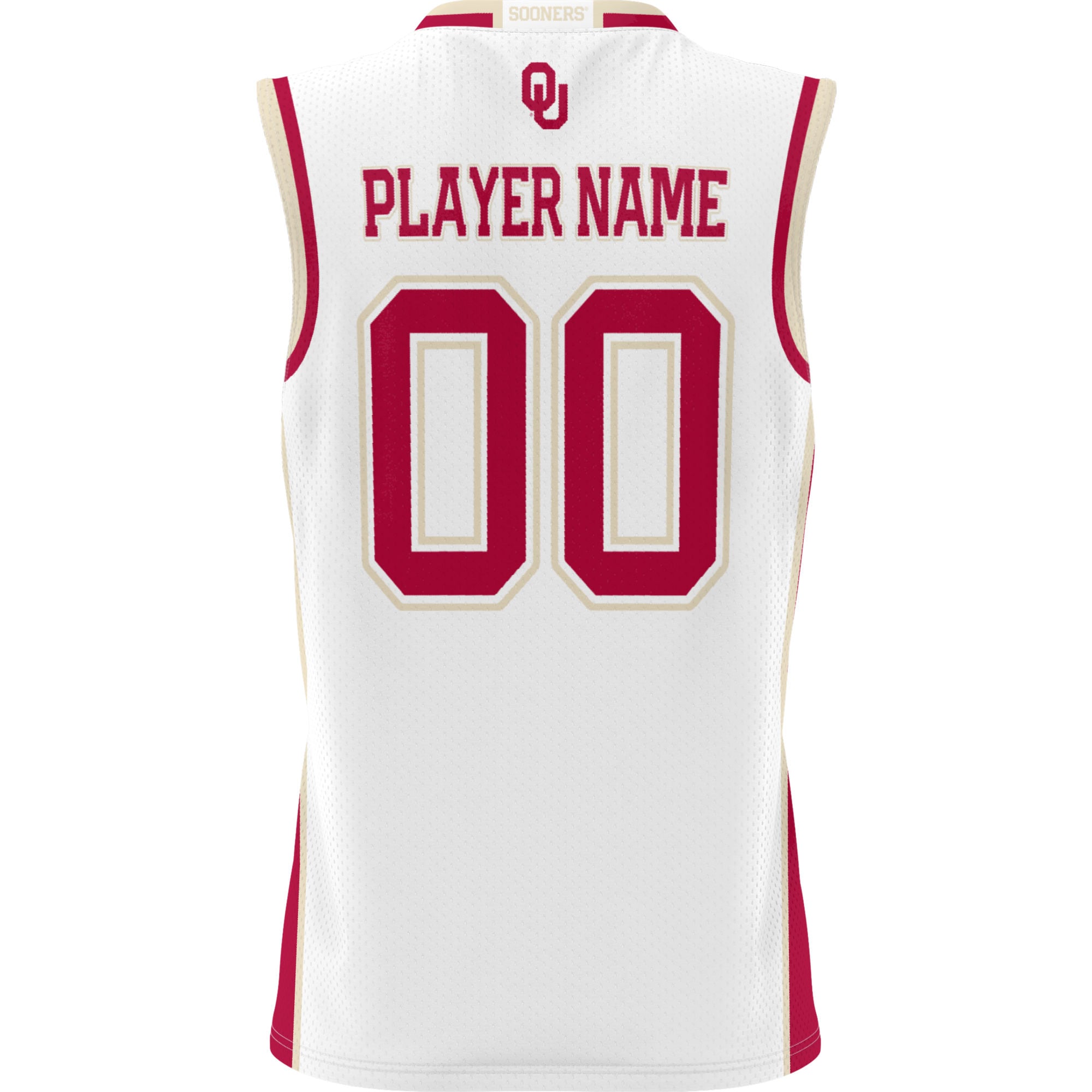 Oklahoma Sooners Unisex Lightweight Women's Basketball Jersey White - back view