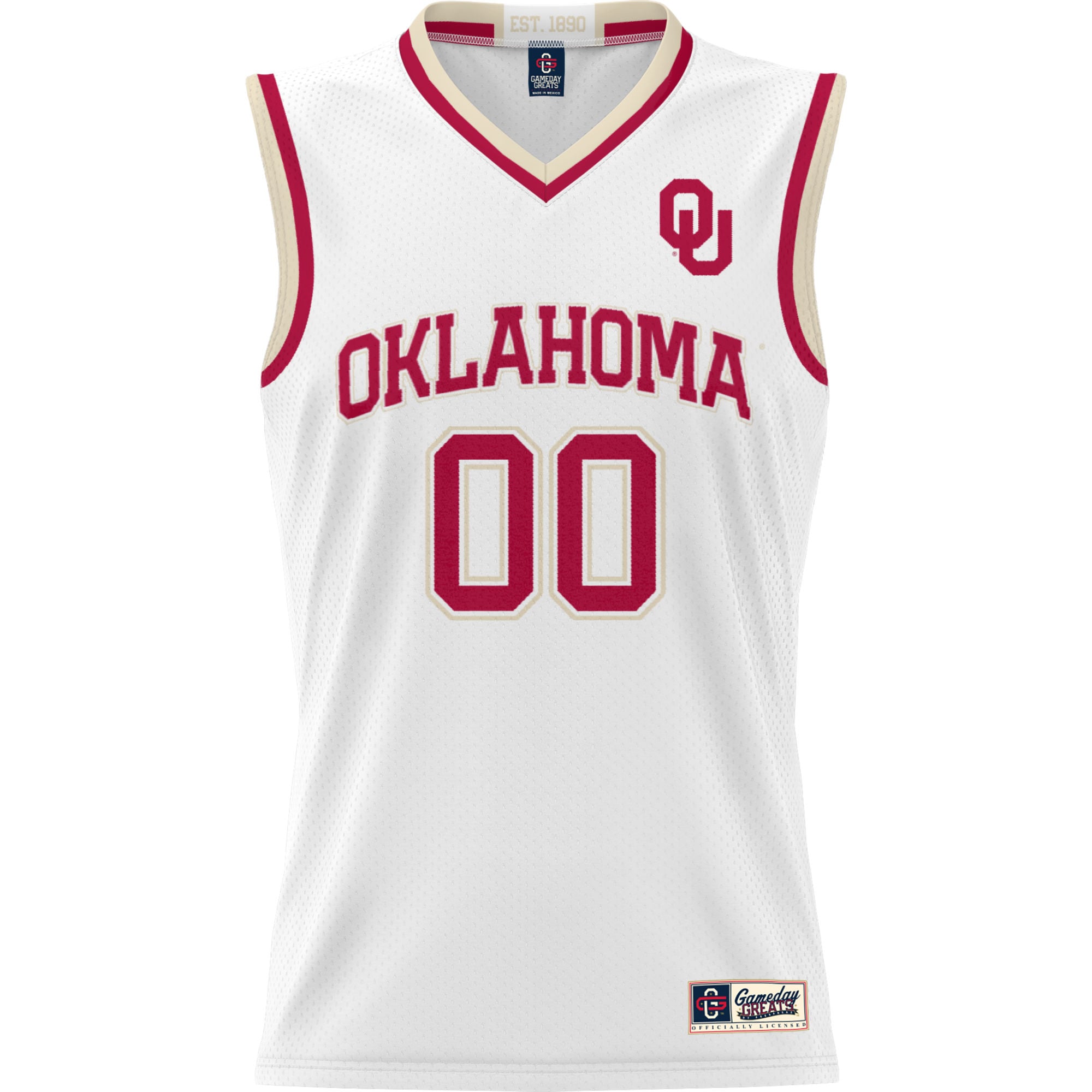 Oklahoma Sooners Youth Lightweight Women's Basketball Jersey White - front view