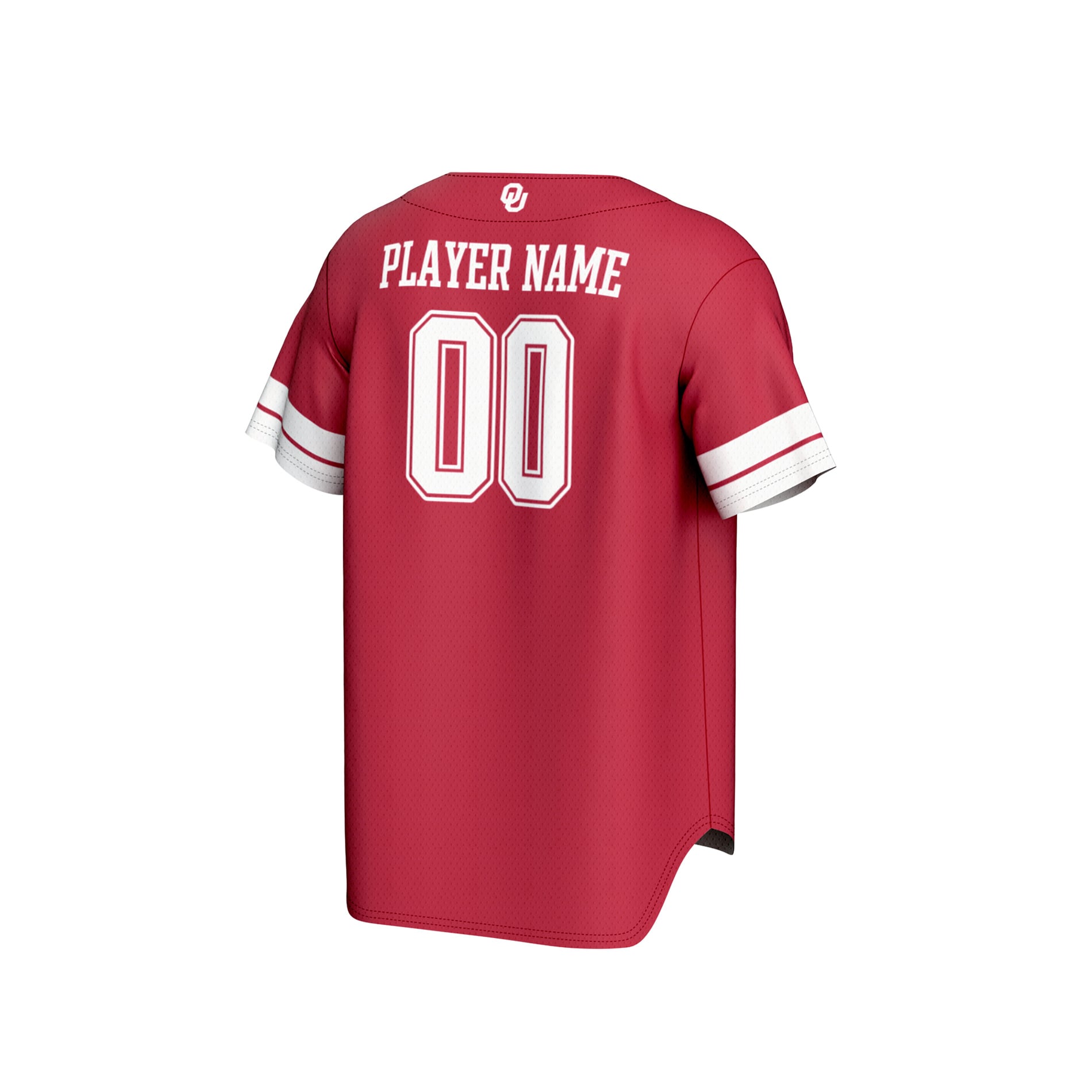 Oklahoma Sooners Unisex Personalized Collegiate Baseball Fashion Jersey Crimson - back view