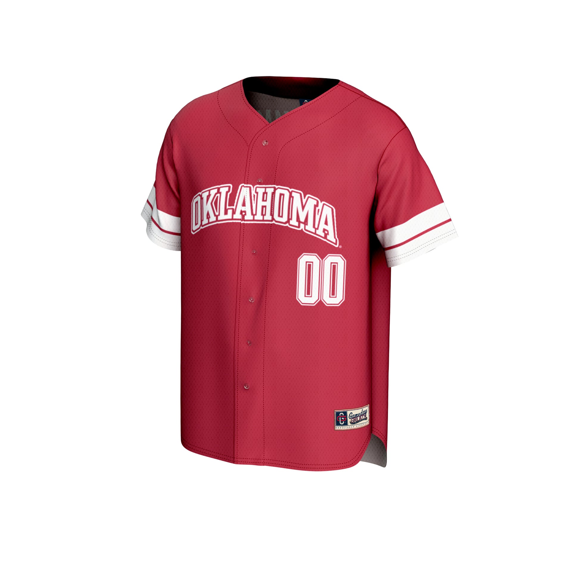 Oklahoma Sooners Unisex Personalized Collegiate Baseball Fashion Jersey Crimson - front view