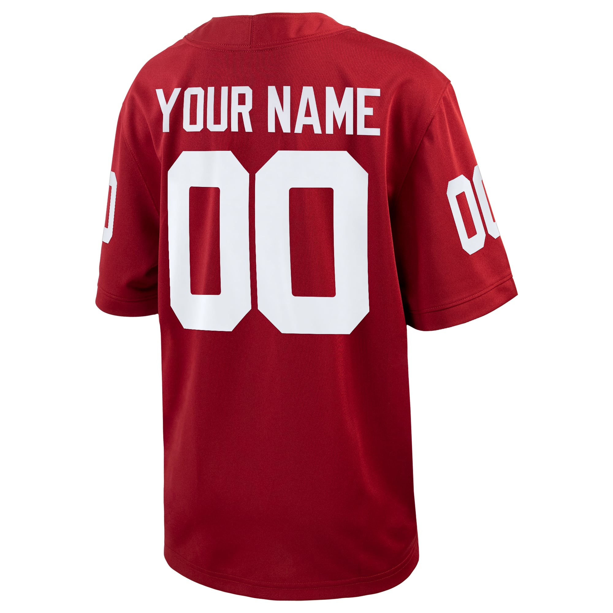 Oklahoma Sooners Youth Custom Football Jersey - Crimson - back view