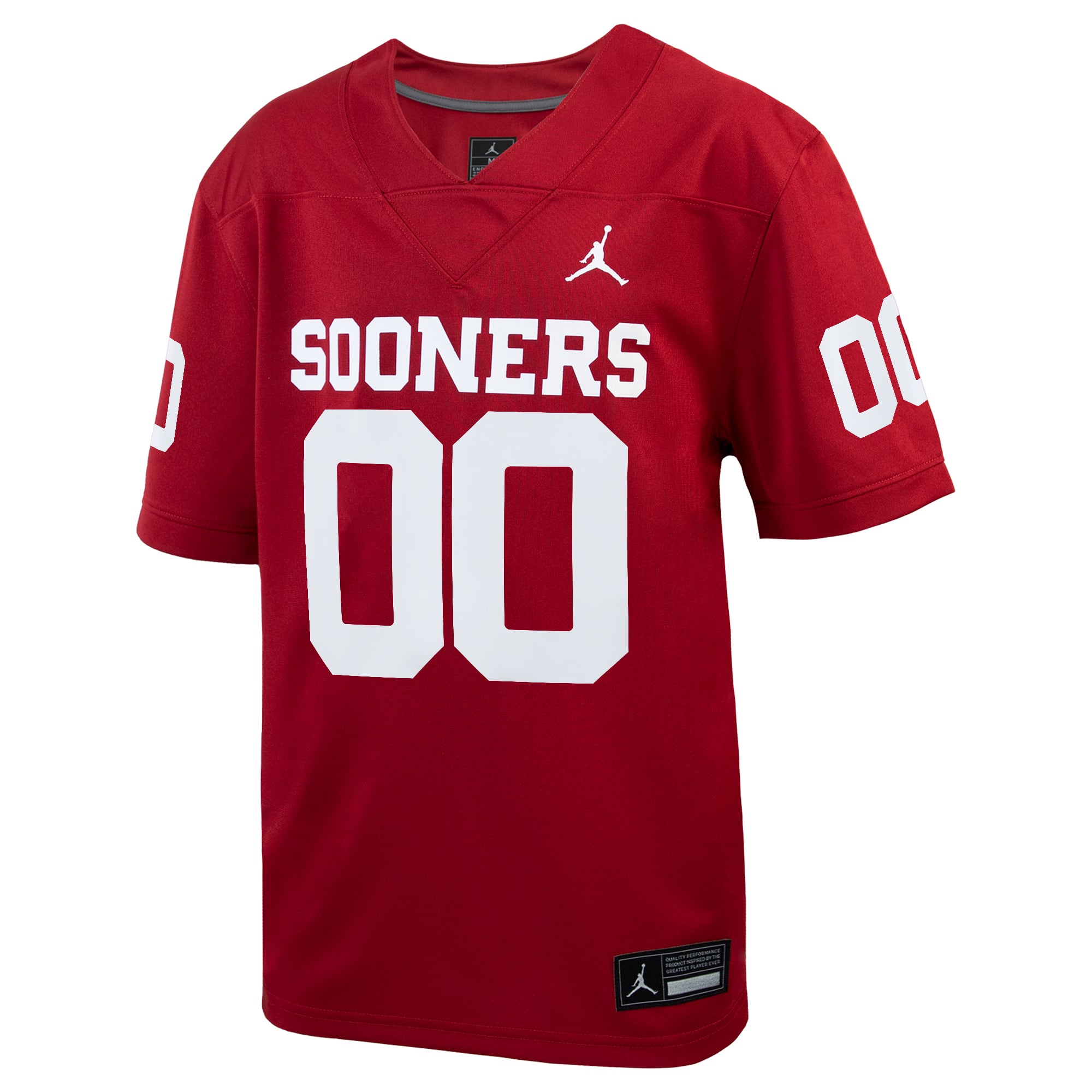 Oklahoma Sooners Youth Custom Football Jersey - Crimson - front view