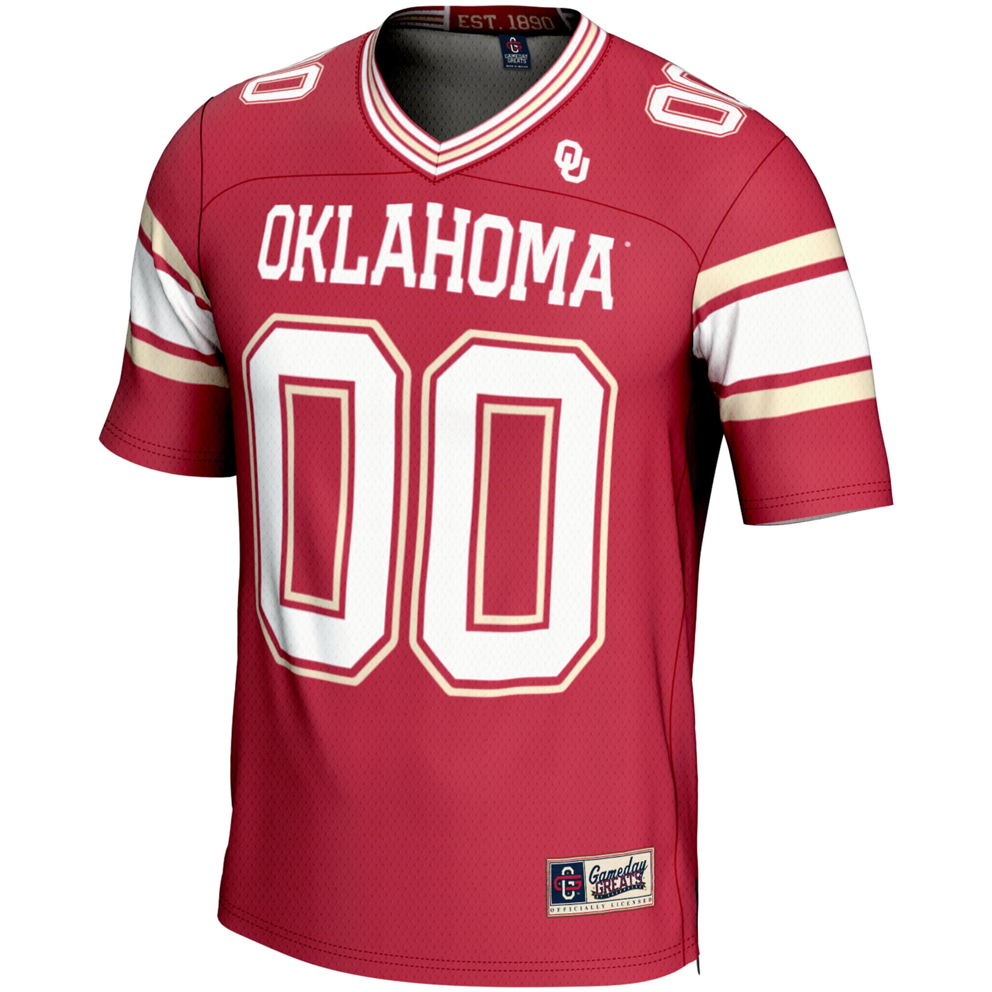 Oklahoma Sooners Youth Football Jersey Crimson - front view