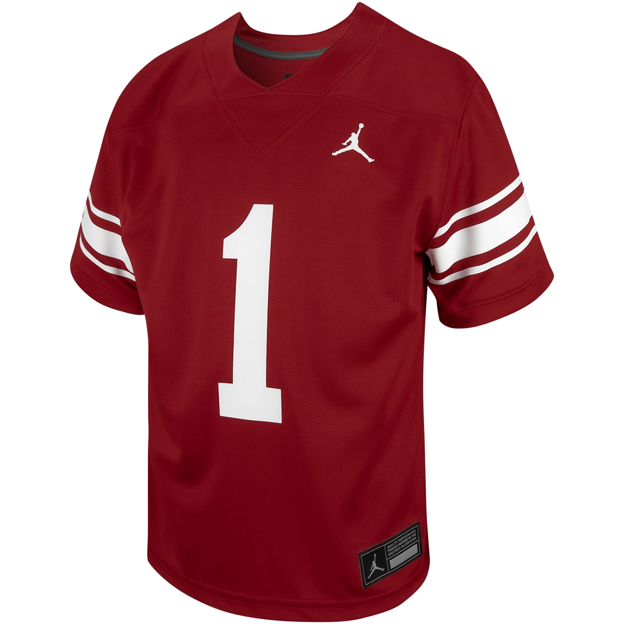 #1 Oklahoma Sooners Youth Jersey Crimson - front view