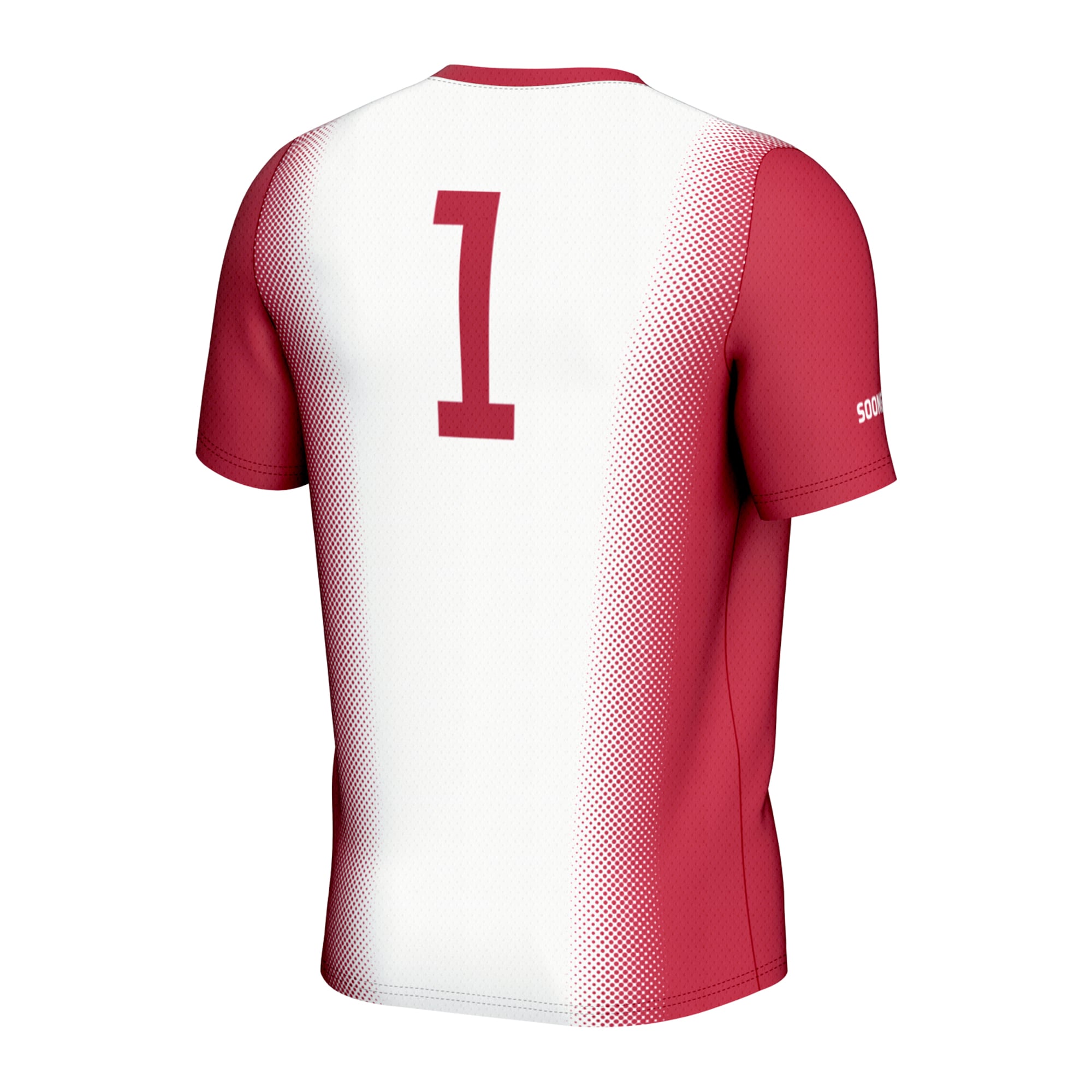 #1 Oklahoma Sooners Youth Lightweight Women's Soccer Jersey White - back view