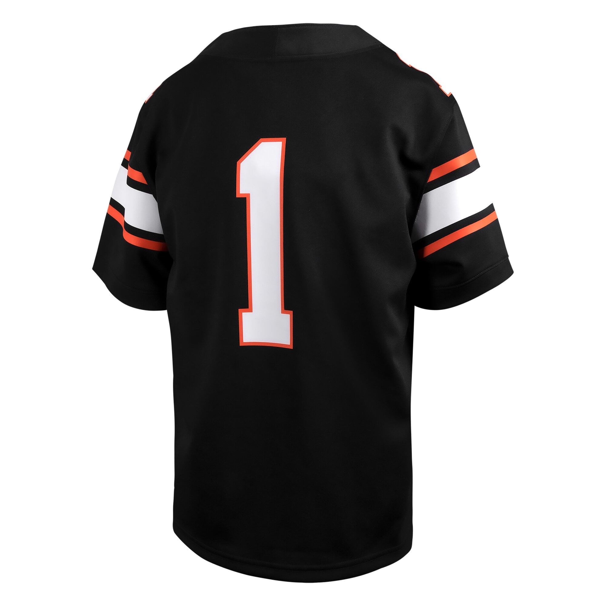 Oklahoma State Cowboys #1 Youth Alternate Football Jersey Black - back view
