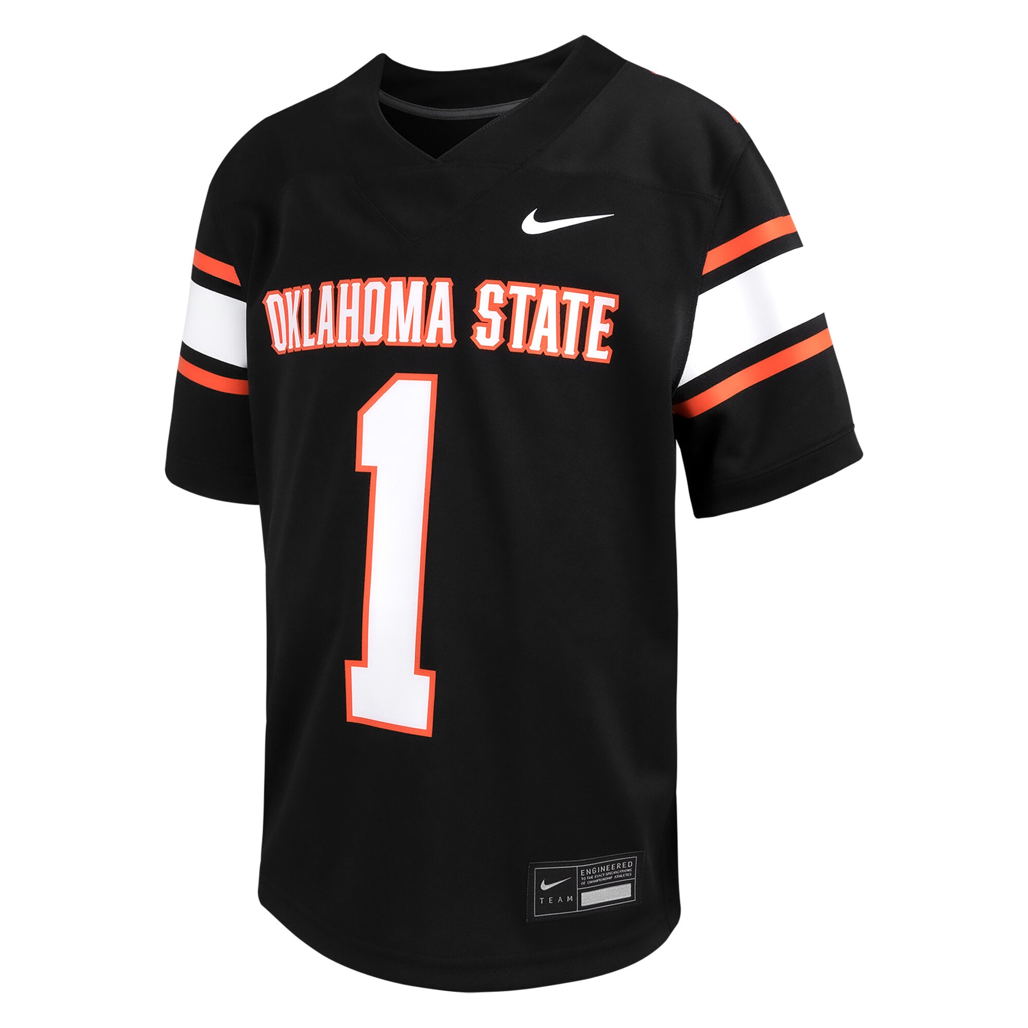 Oklahoma State Cowboys #1 Youth Alternate Football Jersey Black - front view