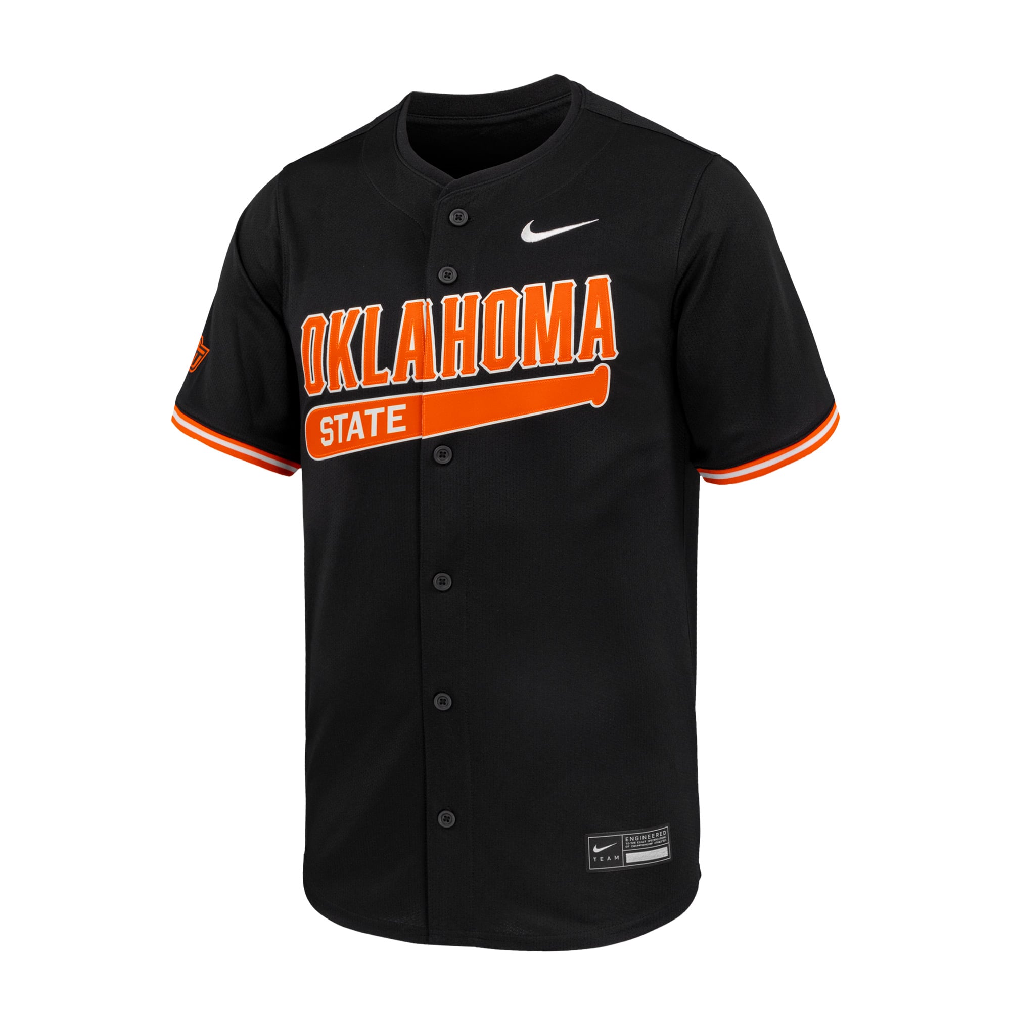 Oklahoma State Cowboys Baseball Jersey Black - front view