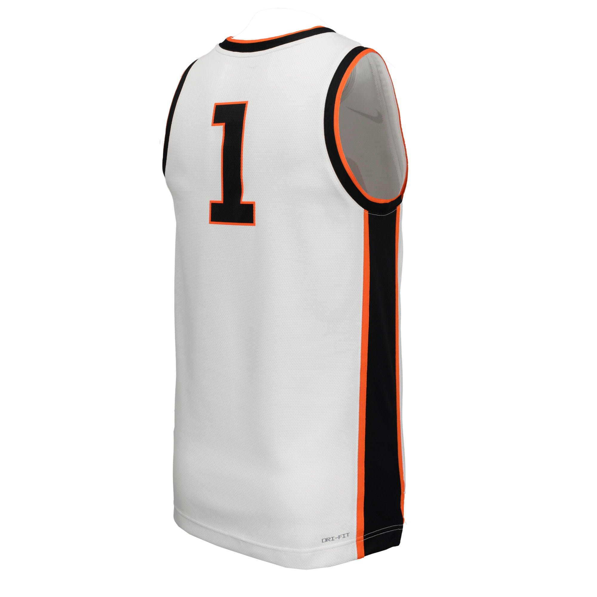 #1 Oklahoma State Cowboys Basketball Jersey White - back view