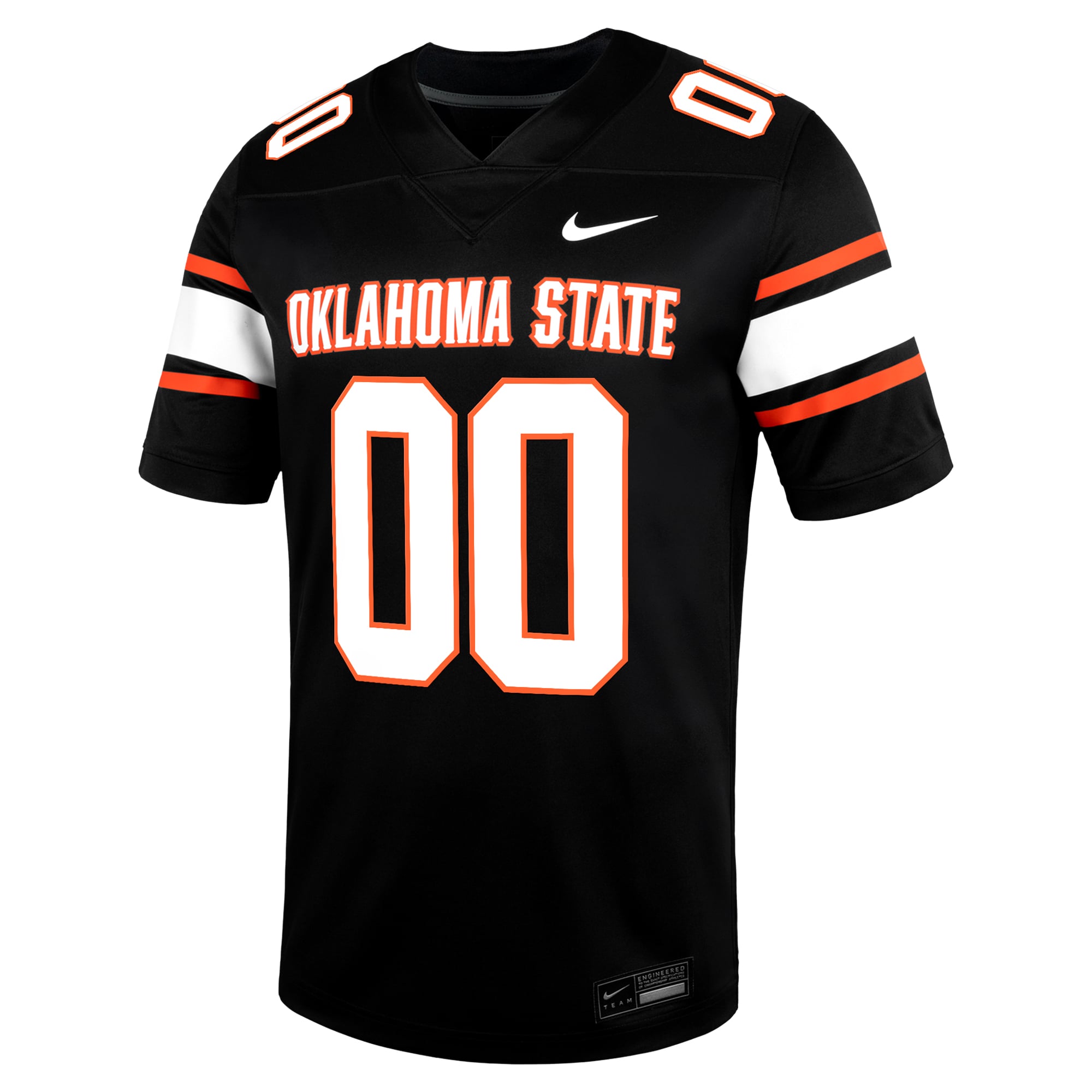 Oklahoma State Cowboys Custom Football Jersey Black - front view