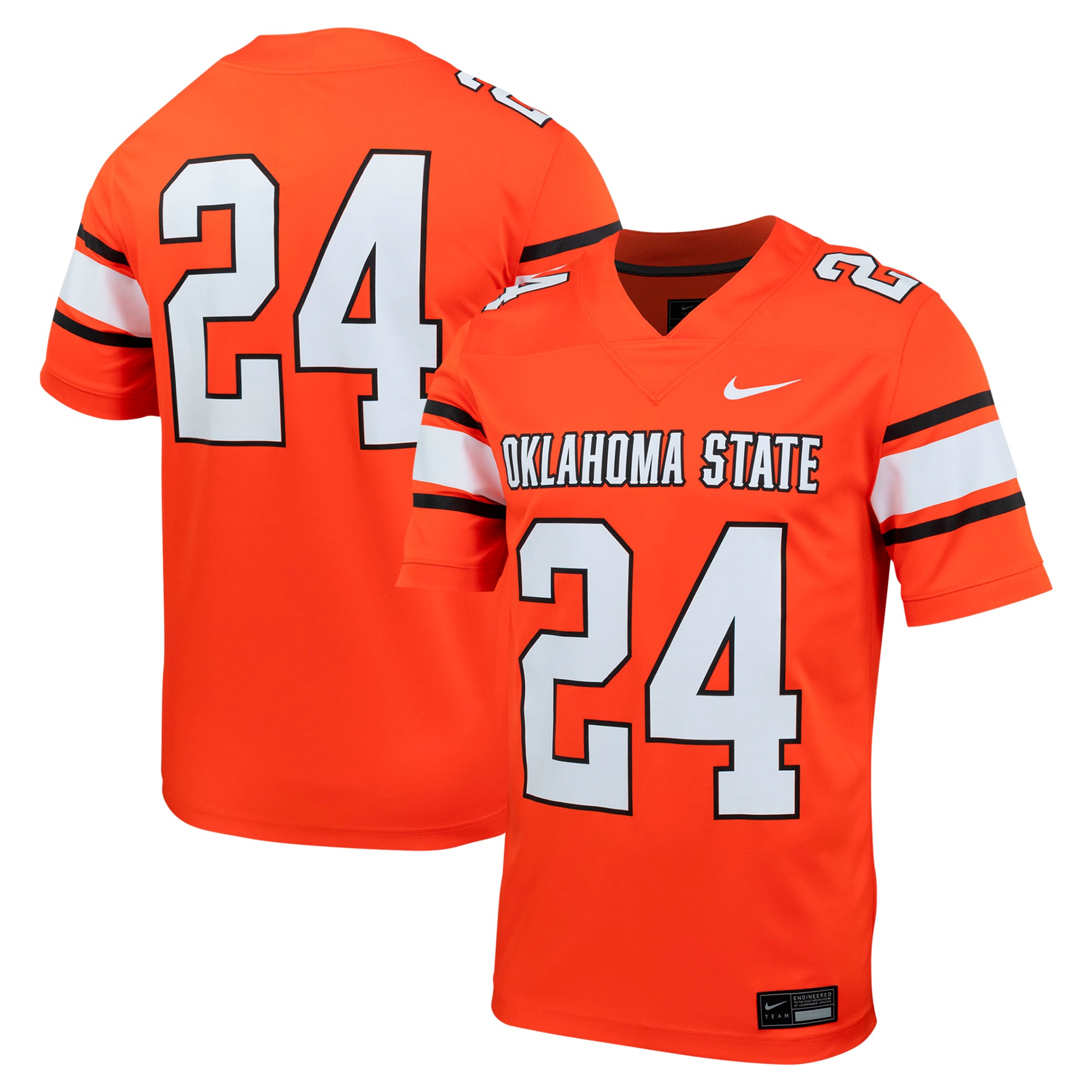 #24 Oklahoma State Cowboys Football Jersey - Orange - front and back view