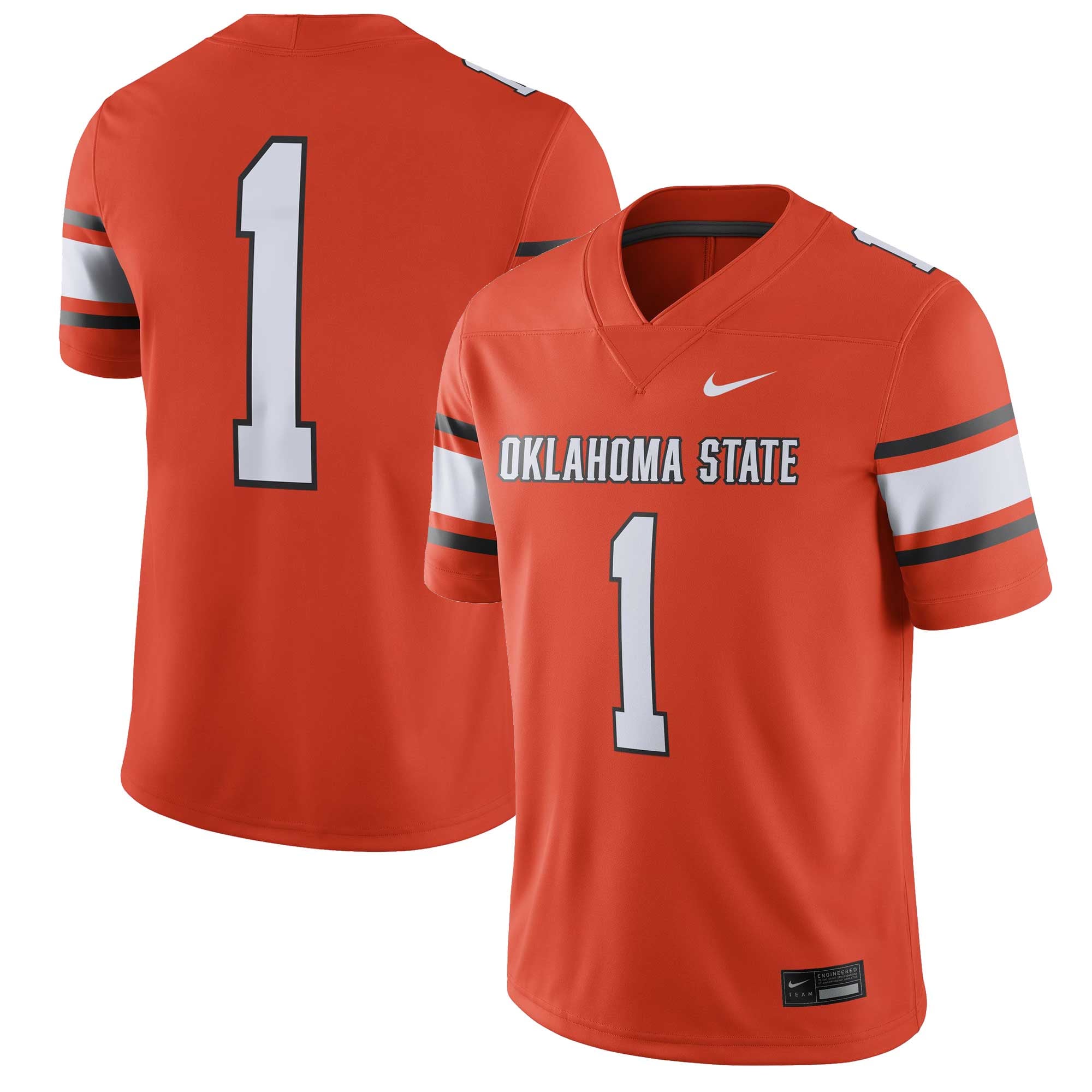 #1 Oklahoma State Cowboys Jersey Orange - front and back view