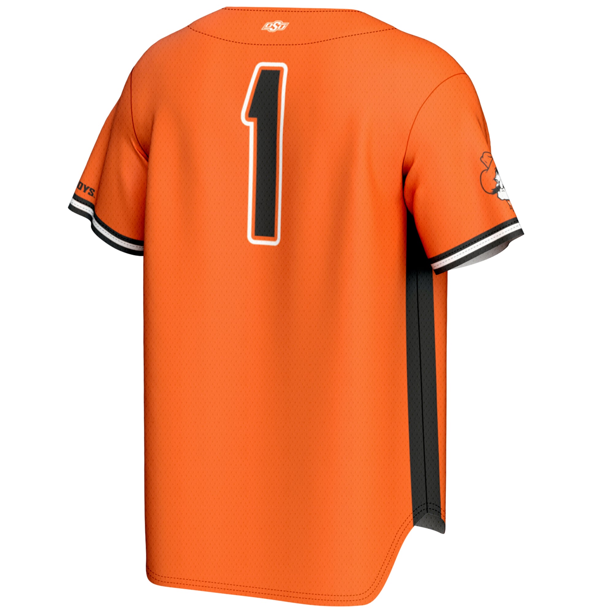 #1 Oklahoma State Cowboys Lightweight Baseball Fashion Jersey Orange - back view