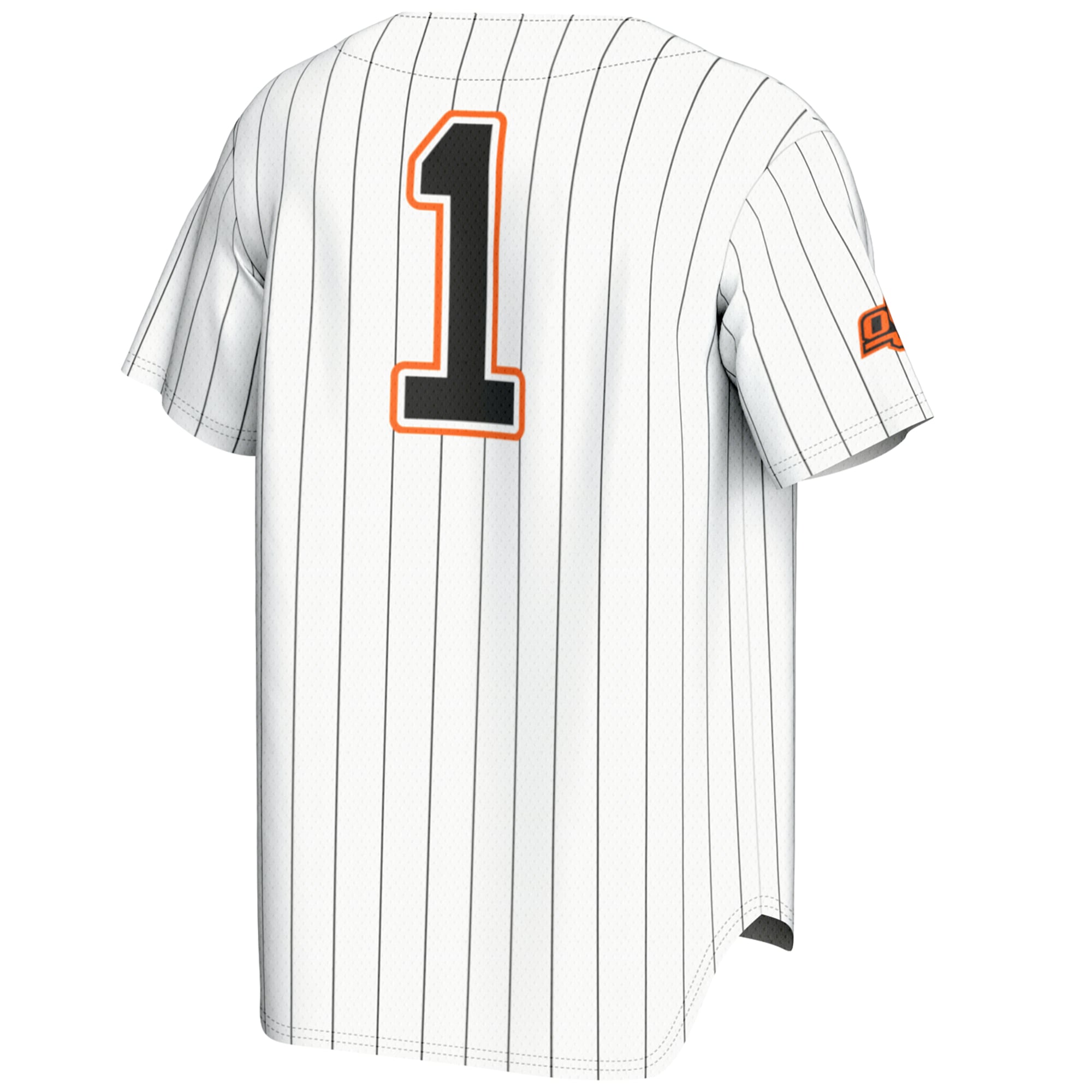 #1 Oklahoma State Cowboys Lightweight Baseball Fashion Jersey White - back view
