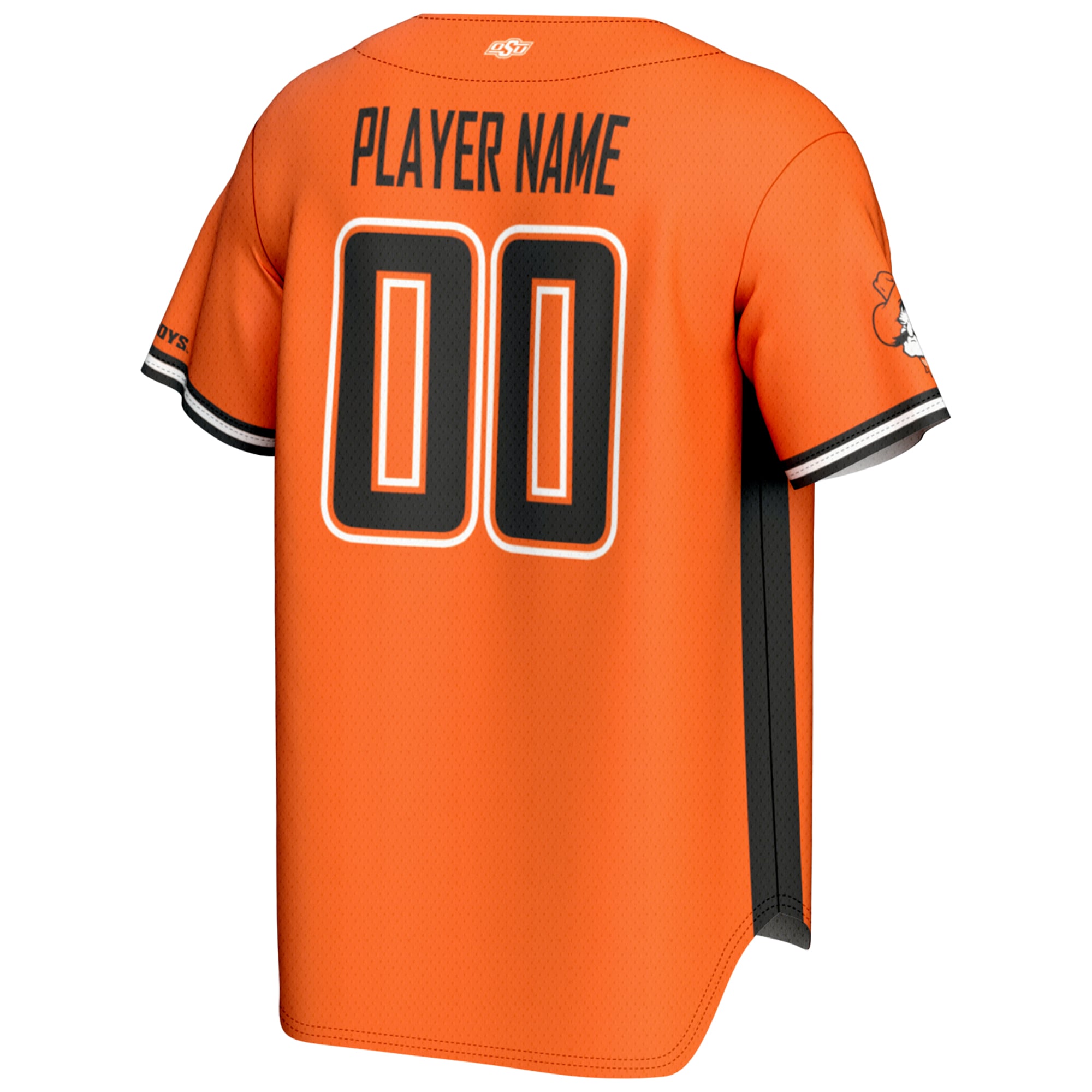 Oklahoma State Cowboys Lightweight Baseball Jersey Orange - back view