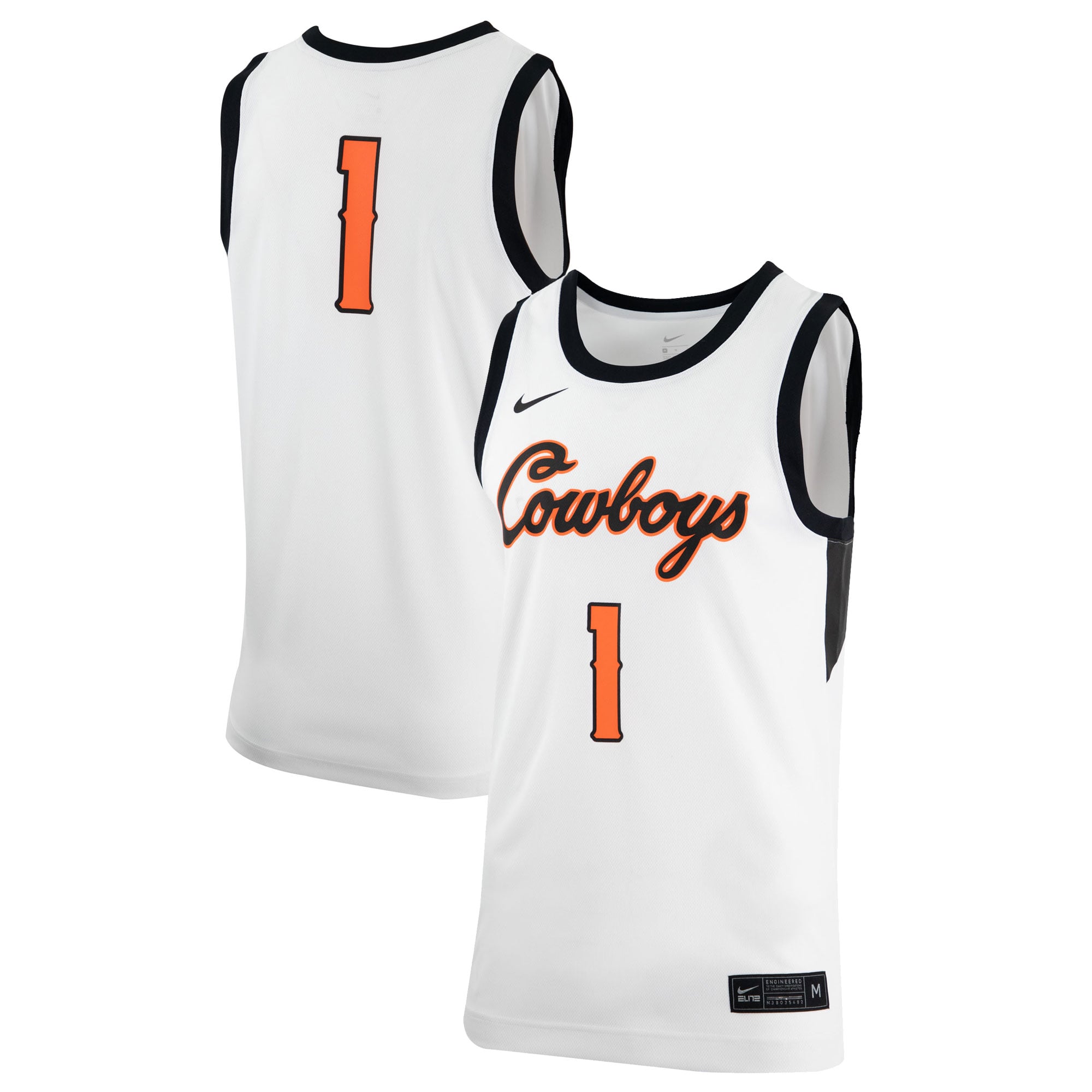 Oklahoma State Cowboys Retro Basketball Jersey White - front and back view