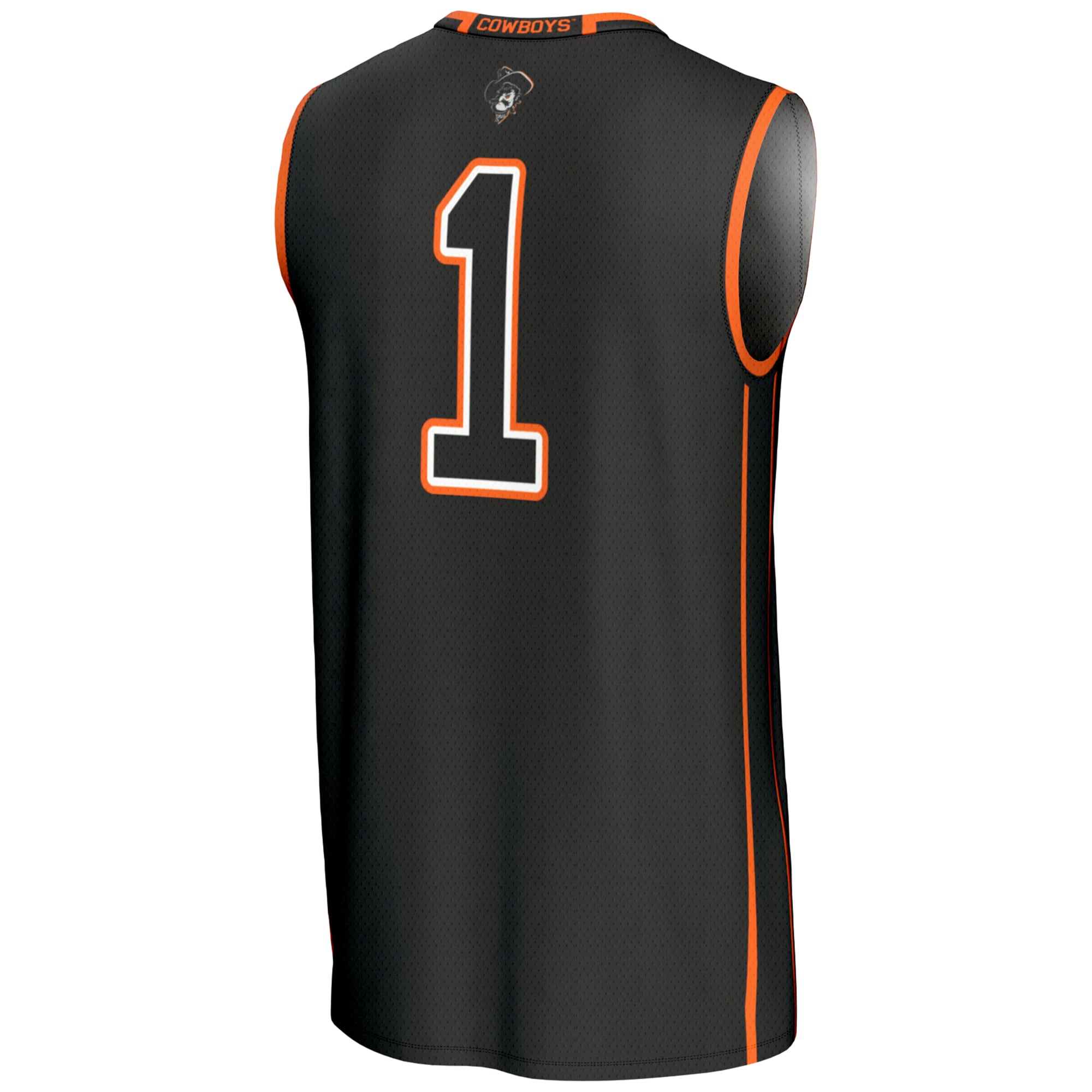 #1 Oklahoma State Cowboys Unisex Lightweight Basketball Jersey Black - back view