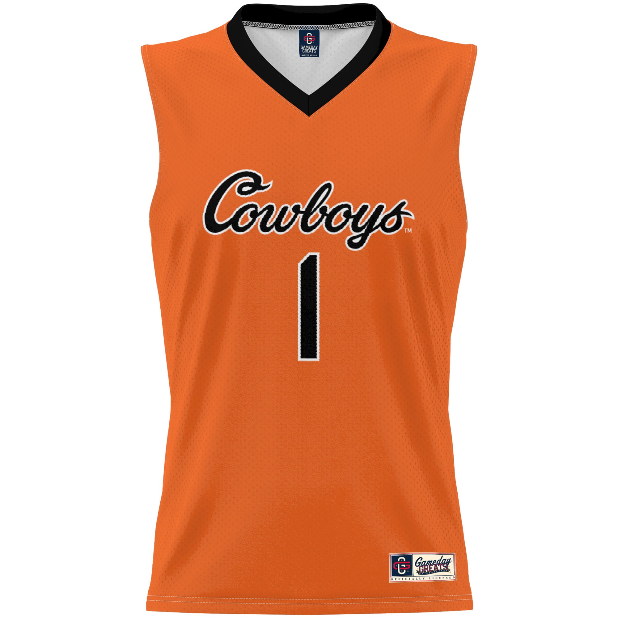 #1 Oklahoma State Cowboys Youth Lightweight Basketball Jersey Orange - front view