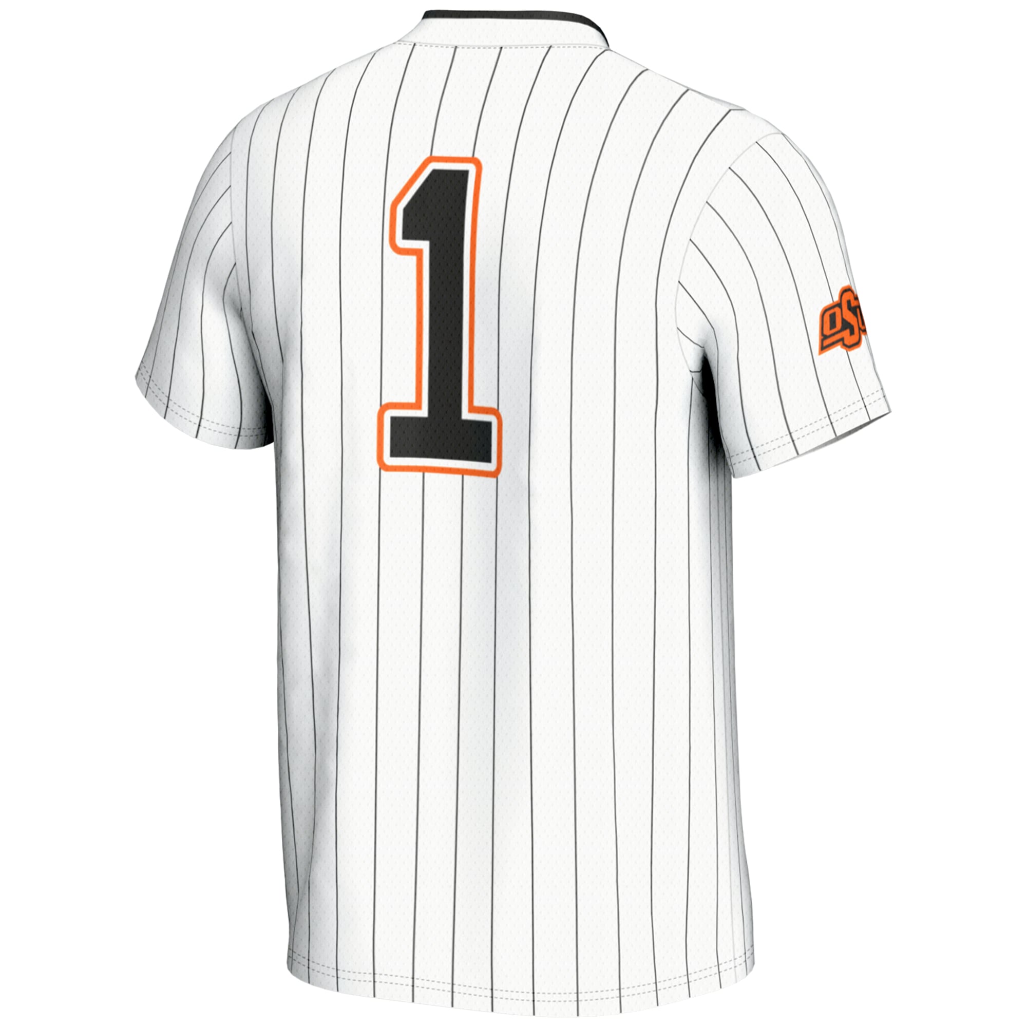 #1 Oklahoma State Cowboys Unisex Lightweight Softball Jersey White - back view