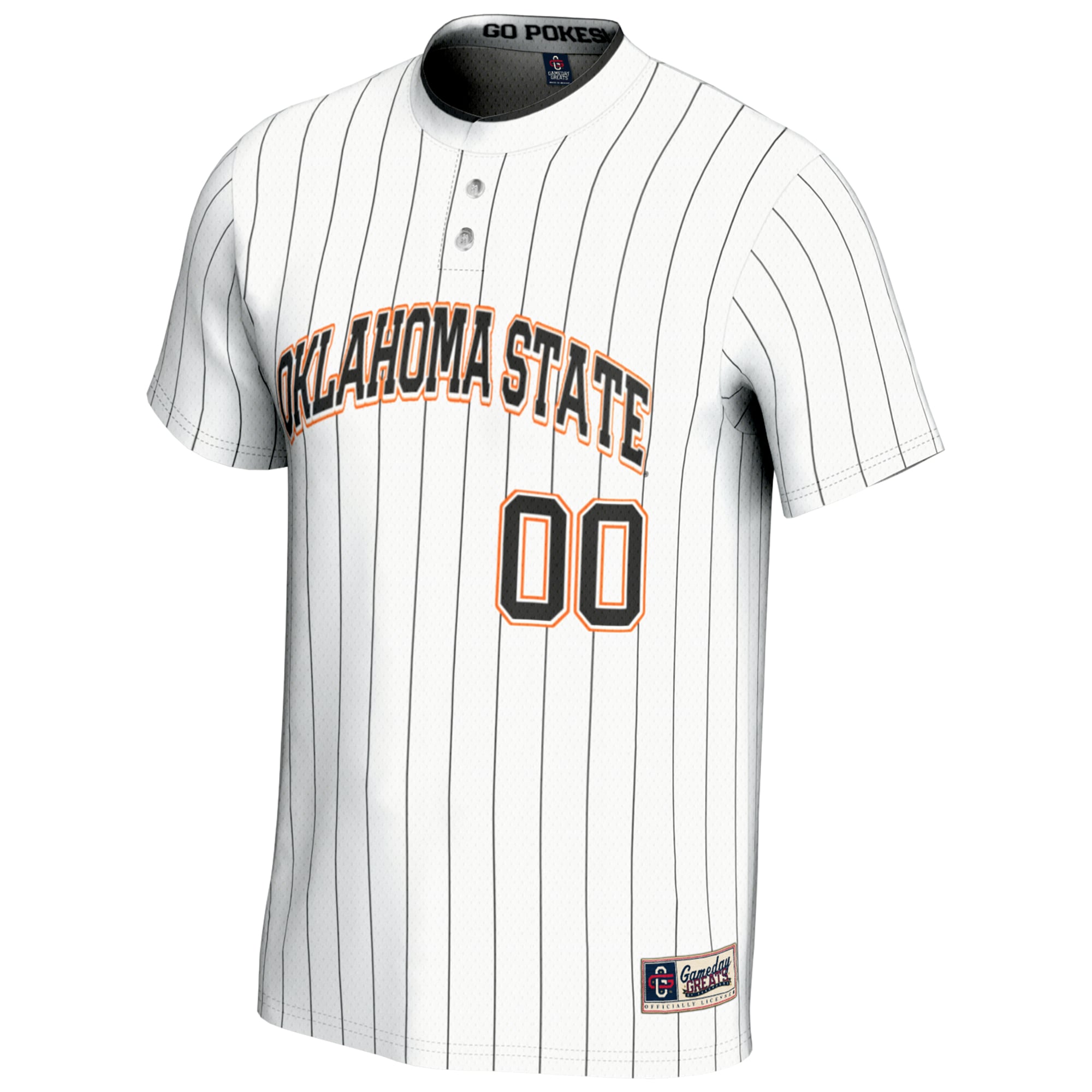 Oklahoma State Cowboys Unisex Lightweight Softball Jersey White - front view