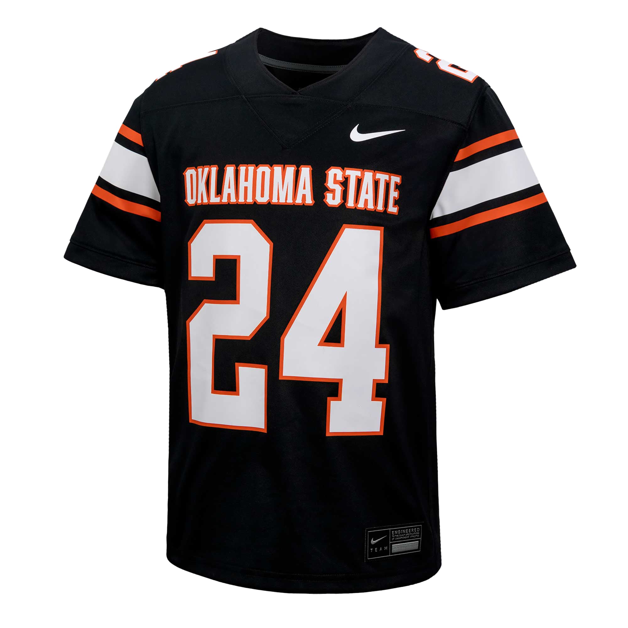#24 Oklahoma State Cowboys Youth Football Jersey Black - front view