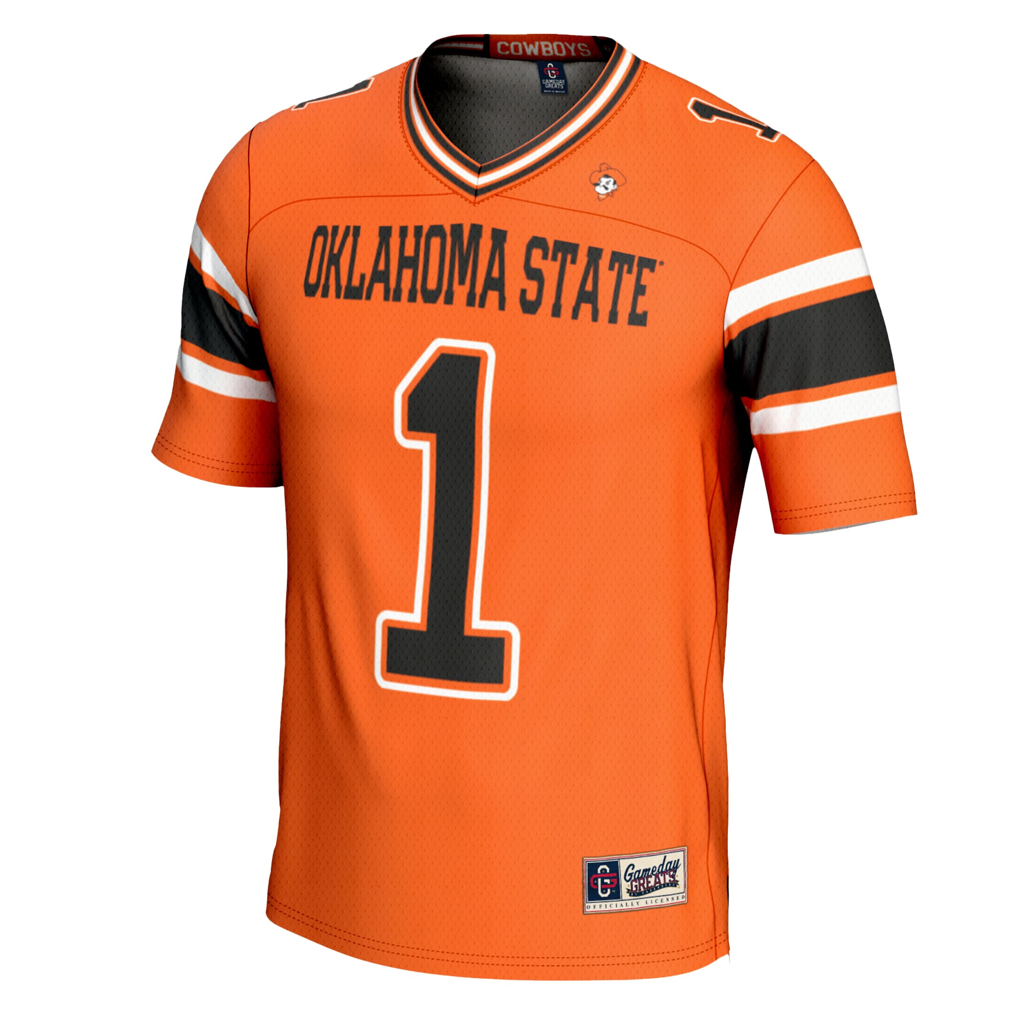 #1 Oklahoma State Cowboys Youth Football Jersey Orange - front view