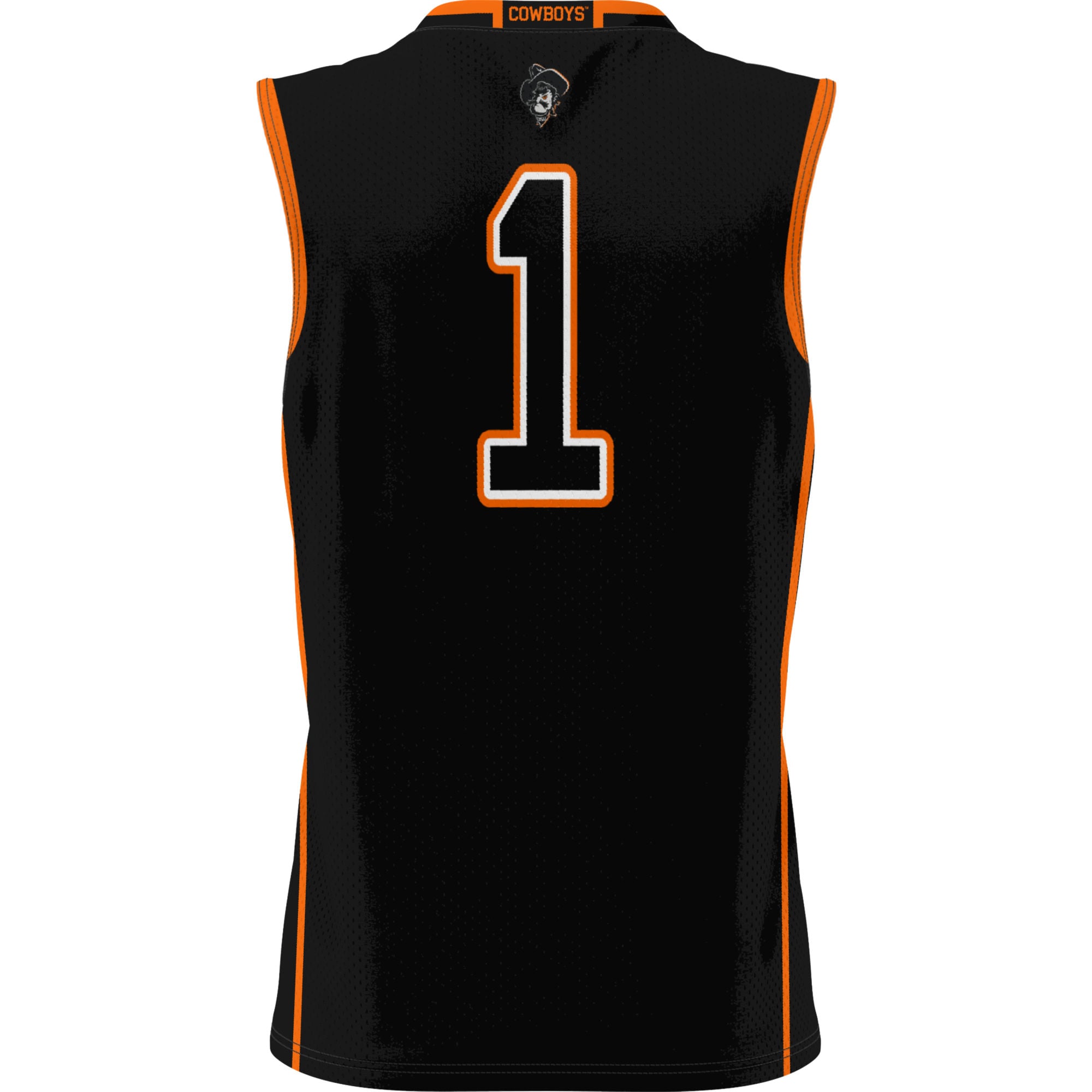 #1 Oklahoma State Cowboys Youth Lightweight Basketball Jersey Black - back view