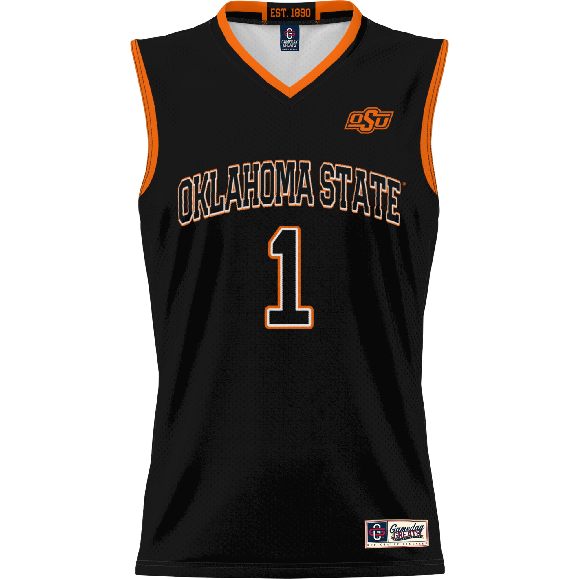 #1 Oklahoma State Cowboys Youth Lightweight Basketball Jersey Black - front view
