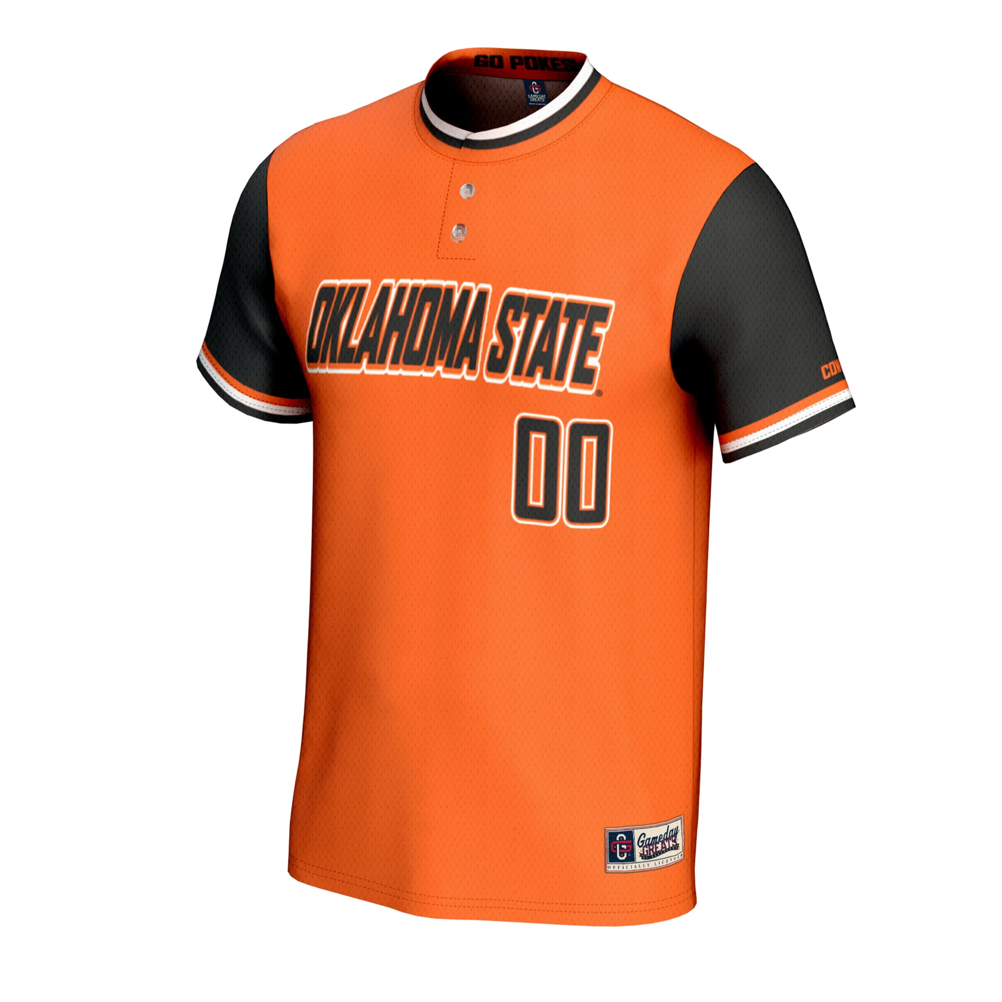 Oklahoma State Cowboys Youth Lightweight Collegiate Softball Fashion Jersey Orange - front view