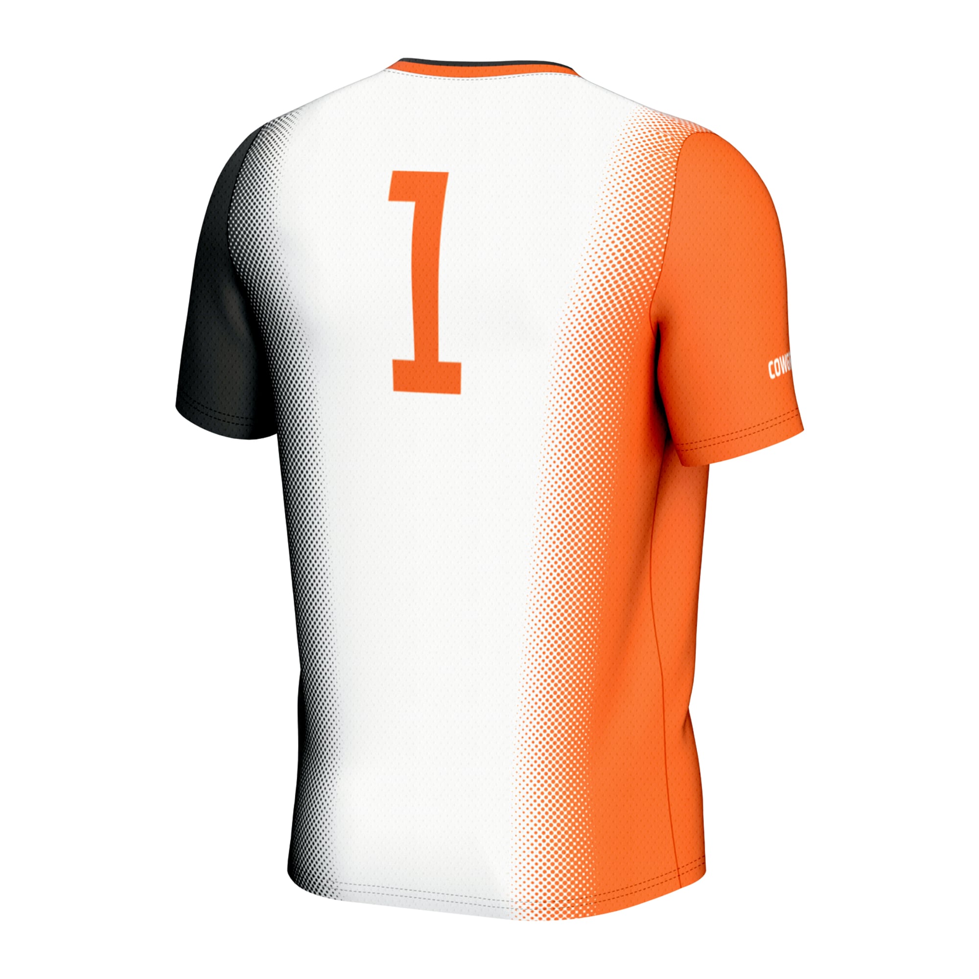 #1 Oklahoma State Cowboys Youth Lightweight Women's Soccer Jersey White - back view