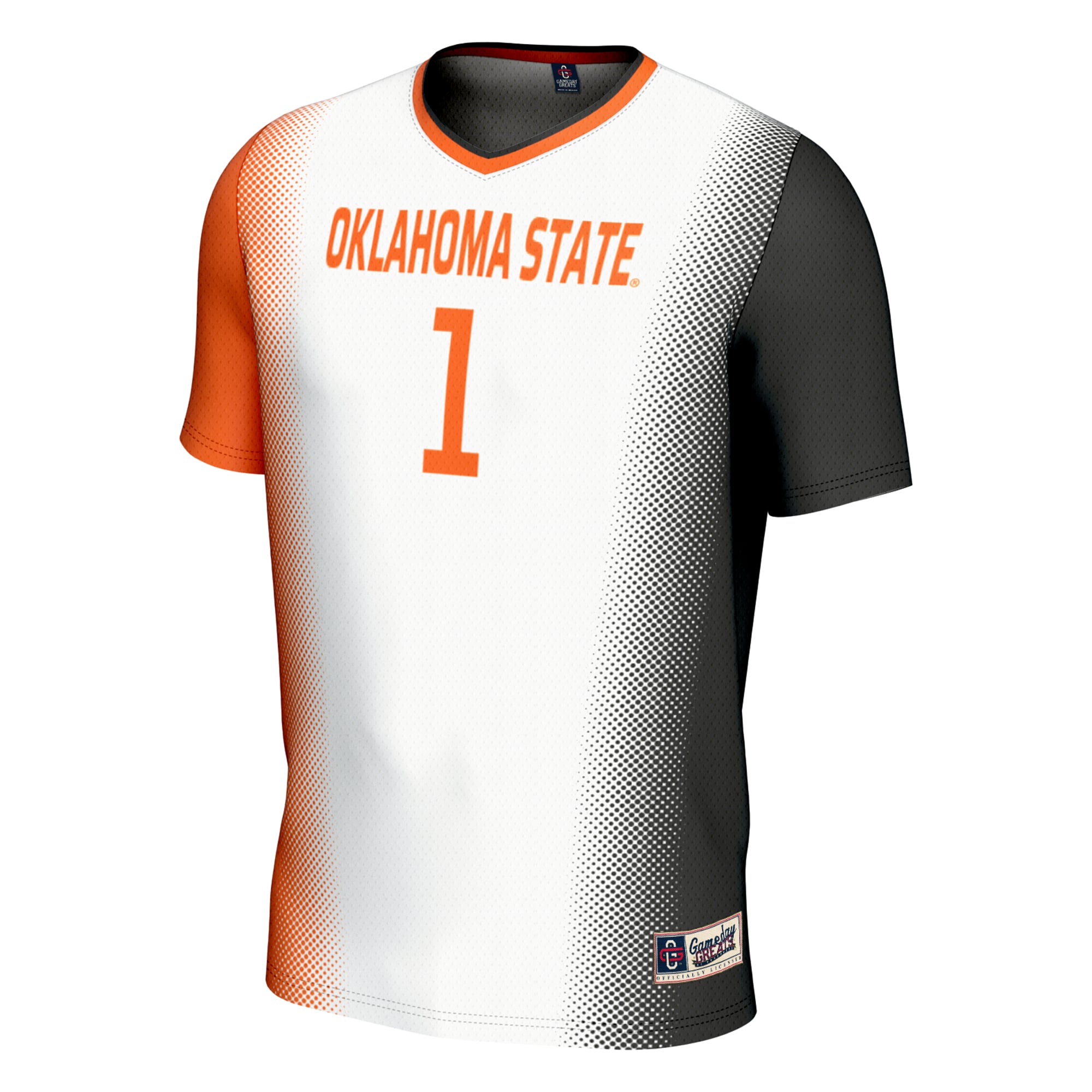 #1 Oklahoma State Cowboys Youth Lightweight Women's Soccer Jersey White - front view