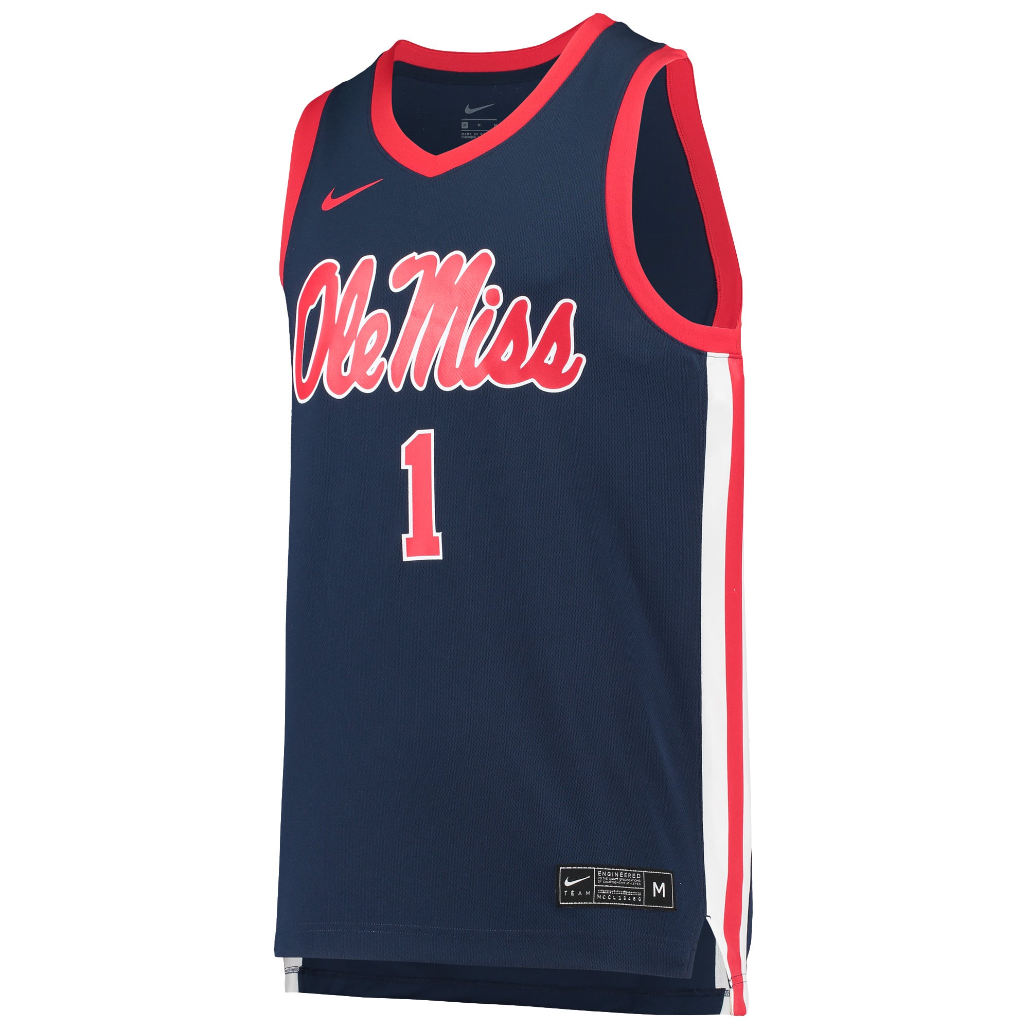 #1 Ole Miss Rebels Basketball Jersey Navy - front view