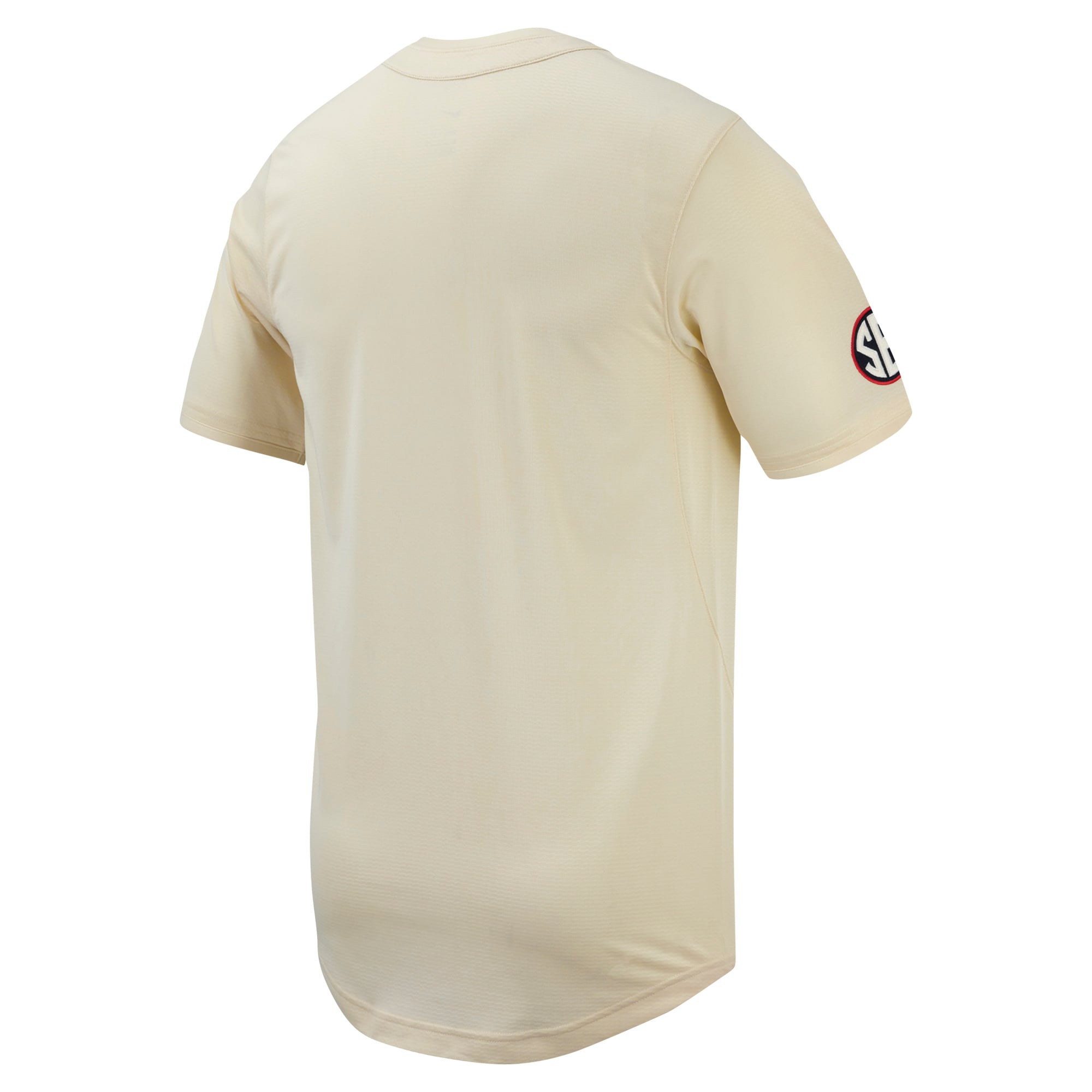 Ole Miss Rebels Full-Button Baseball Jersey Cream - back view