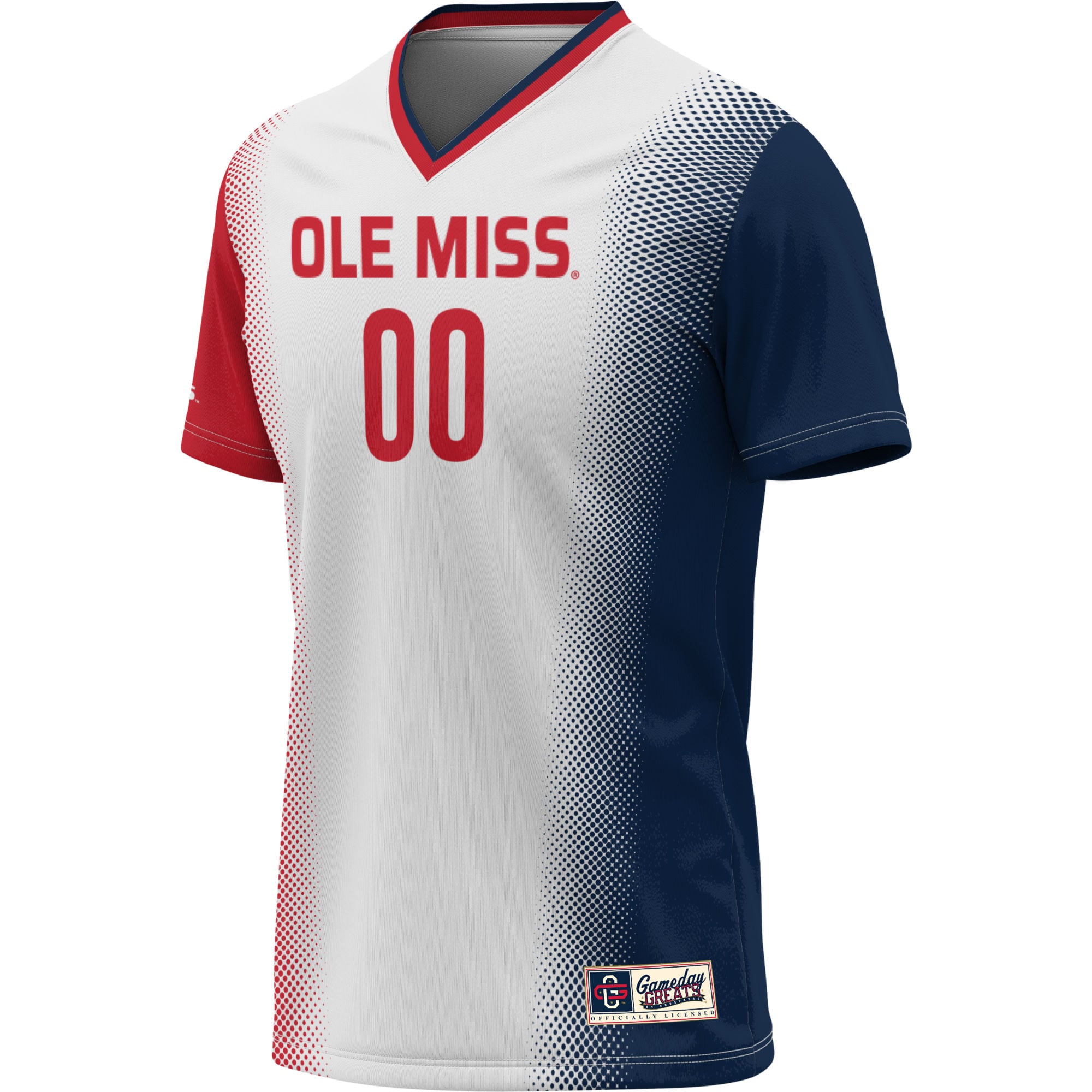 Ole Miss Rebels Unisex Lightweight Women's Soccer Jersey White - front view